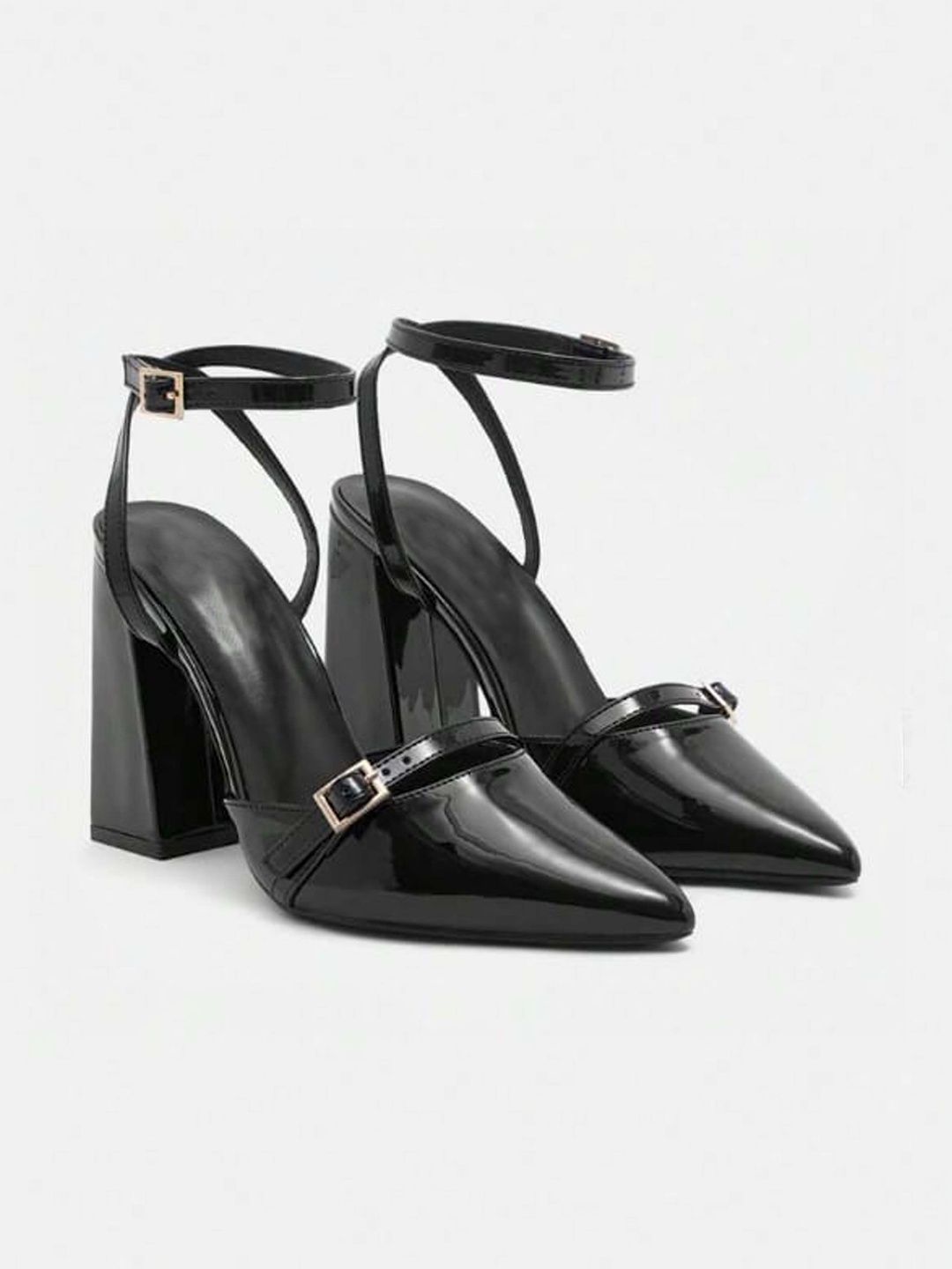 Lofy Party Block Pumps with Buckles-picture-23