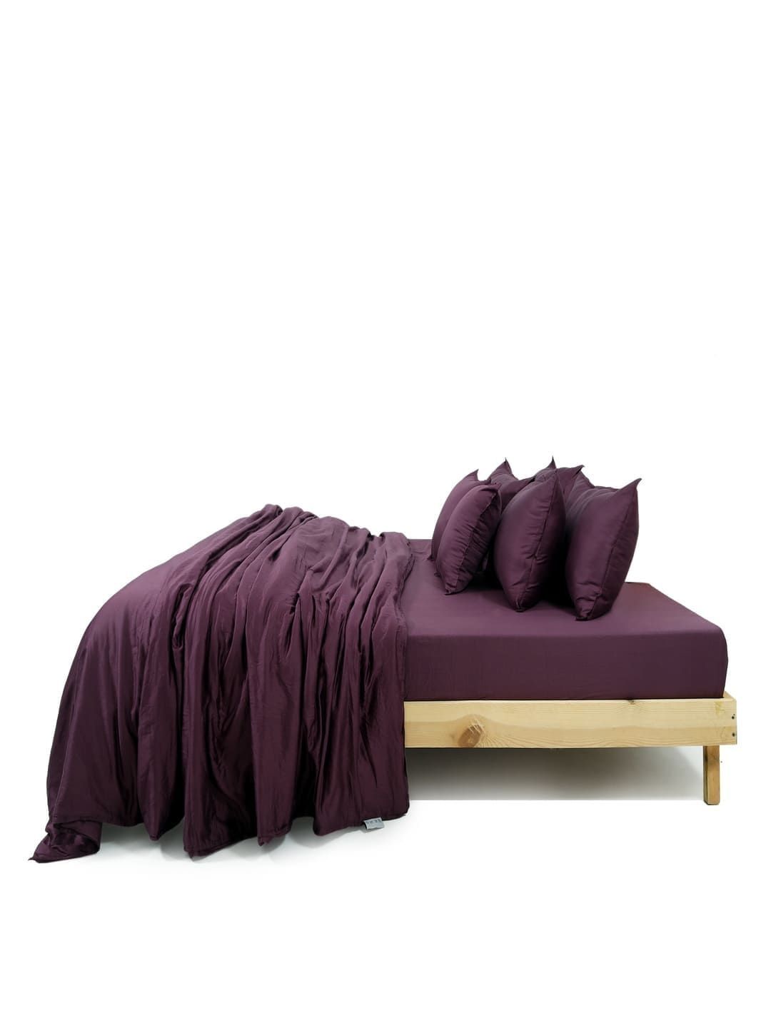 Zarf Purple Solid Egyptian Cotton 6 Piece Double King Superfine Bedding Set-picture-31