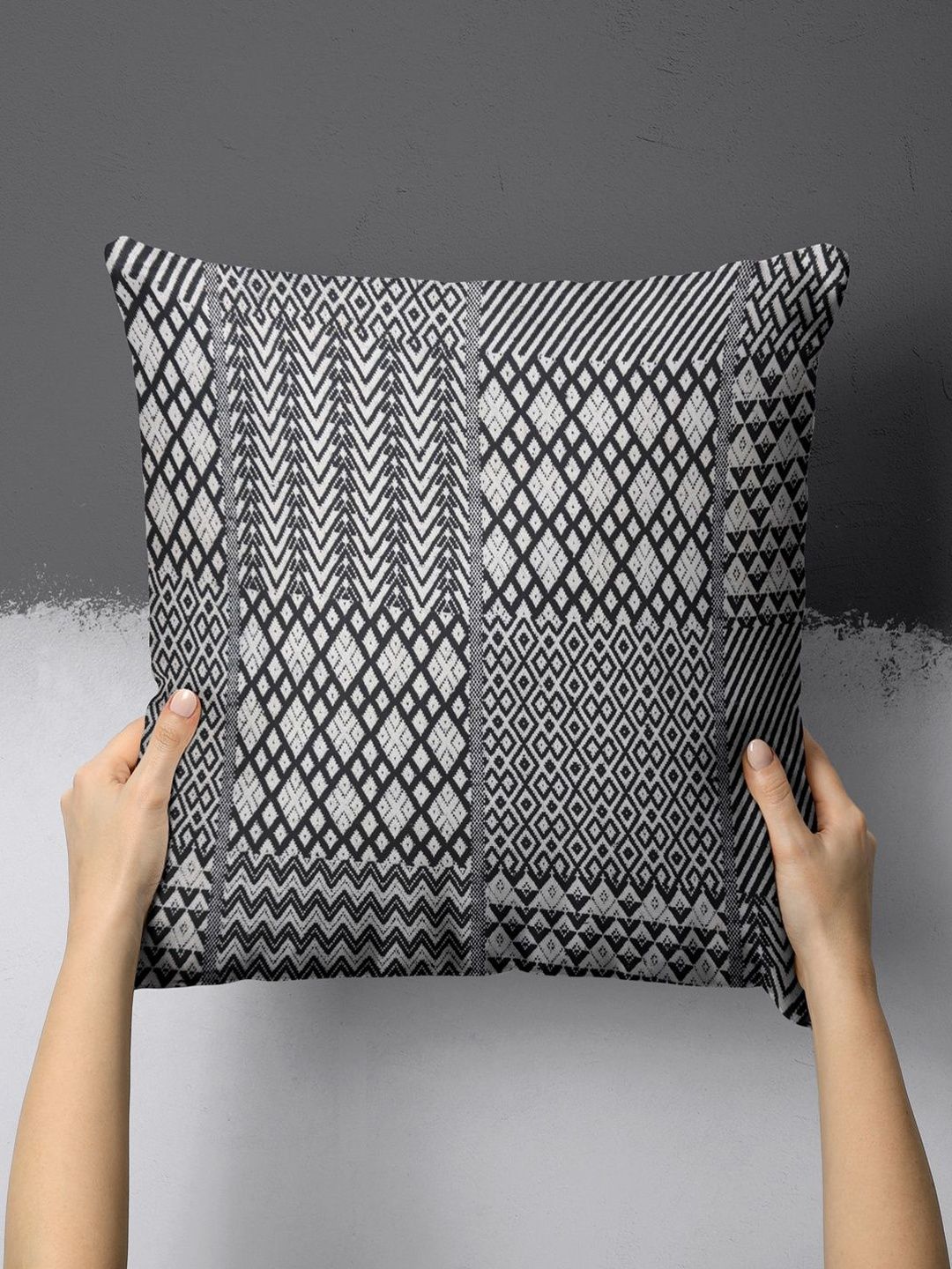BIANCA Beige & Black Geometric Rectangle Cushion Covers-image-40