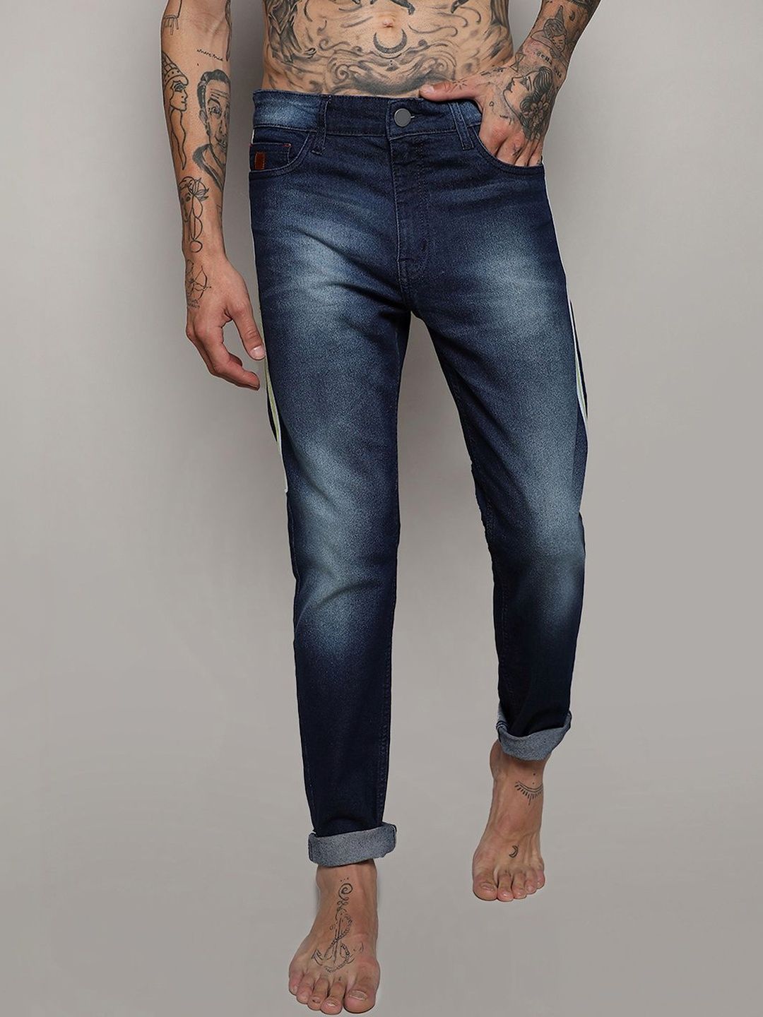 cahoot Campus Sutra Men Comfort Regular Fit Mid-Rise Light Fade Stretchable Jeans-picture-11
