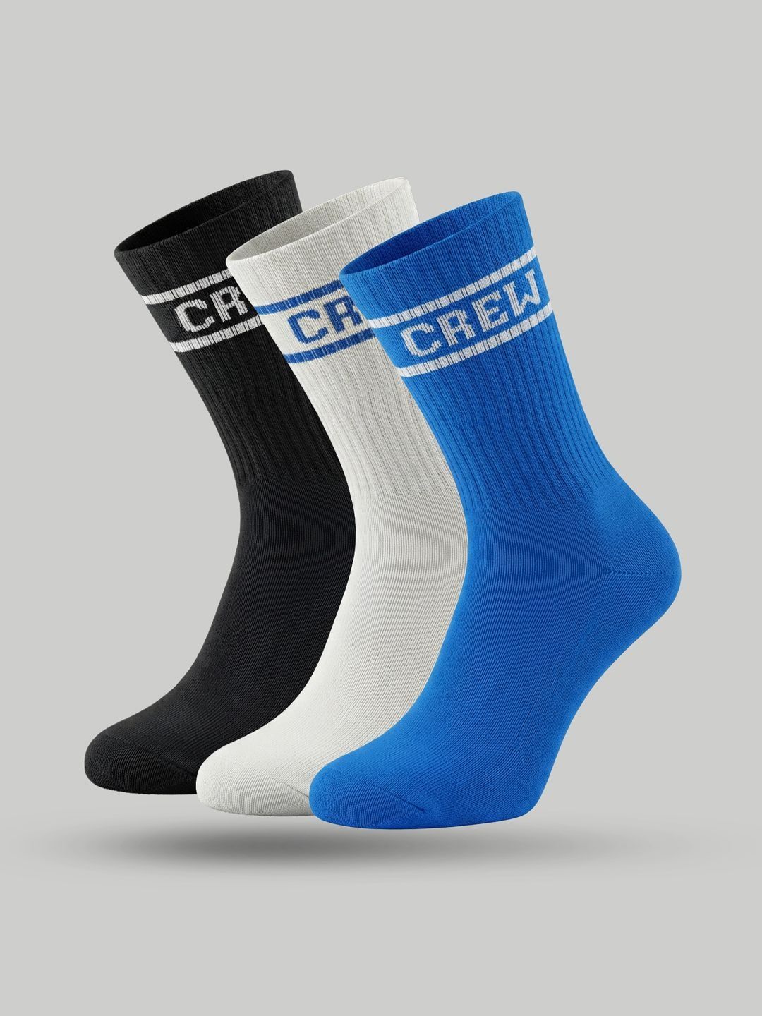 XYXX Men Pack of 3 Cotton Blend Patterned Calf Length Socks-image-48