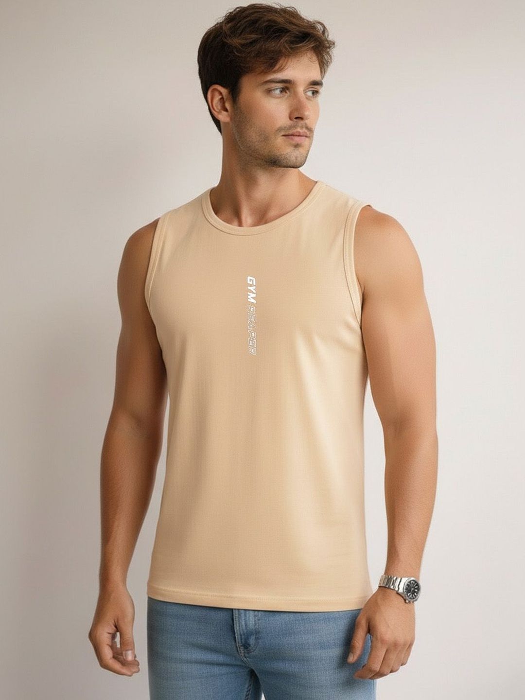 MINISTRY OF FRIENDS Printed Assorted Cotton Gym Vest-picture-44