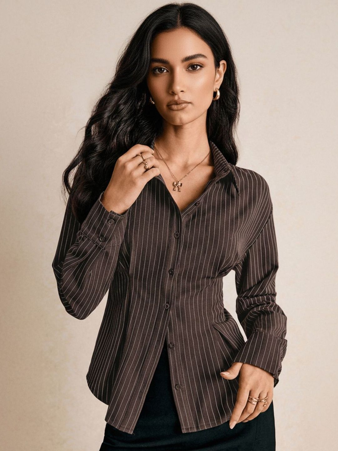 Zucchini Striped Shirt Style Top-image-36
