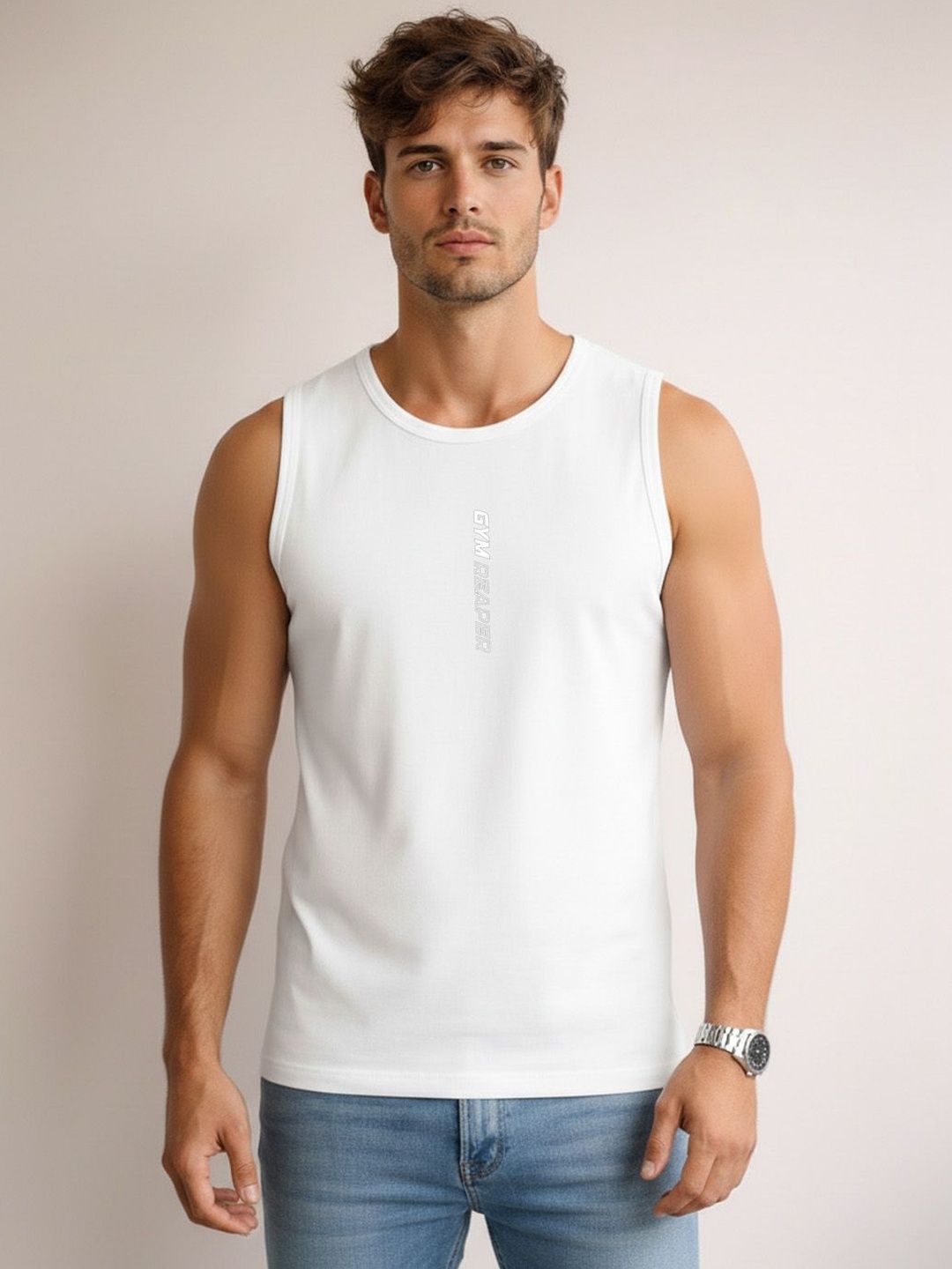 SLOWLORIS Printed Assorted Cotton Gym Vest-image-10