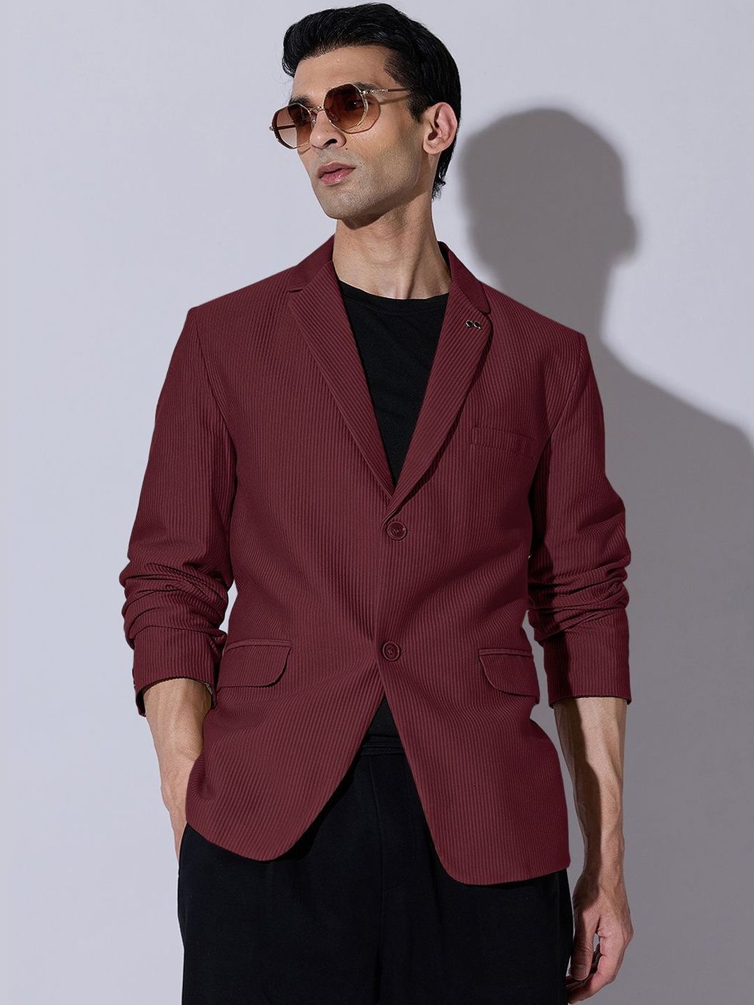 SHOWOFFFF Notched Lapel Single-Breasted Formal Blazers-picture-22