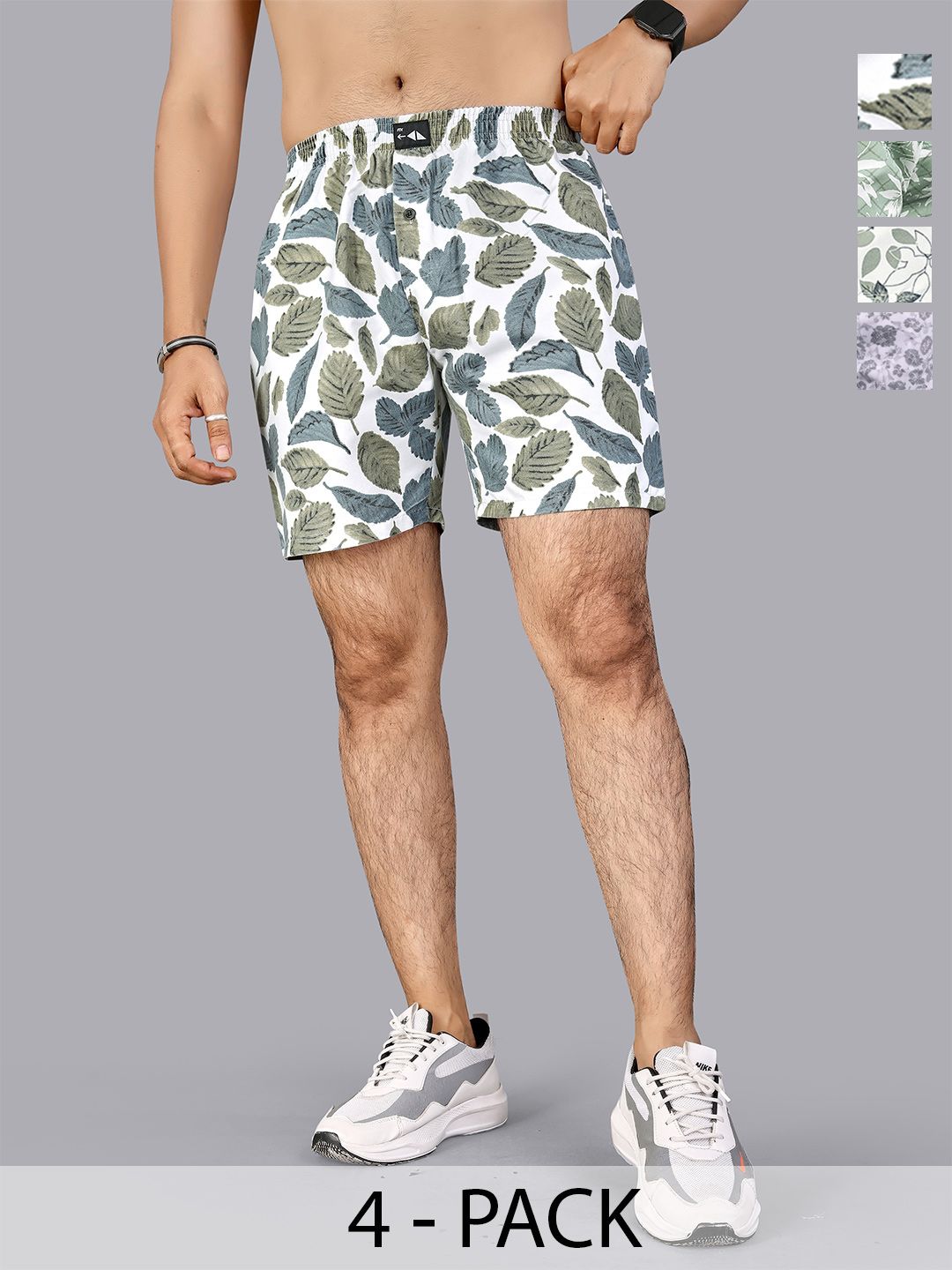 FTX Pack of 4 Printed Mid-Rise Boxers-picture-42