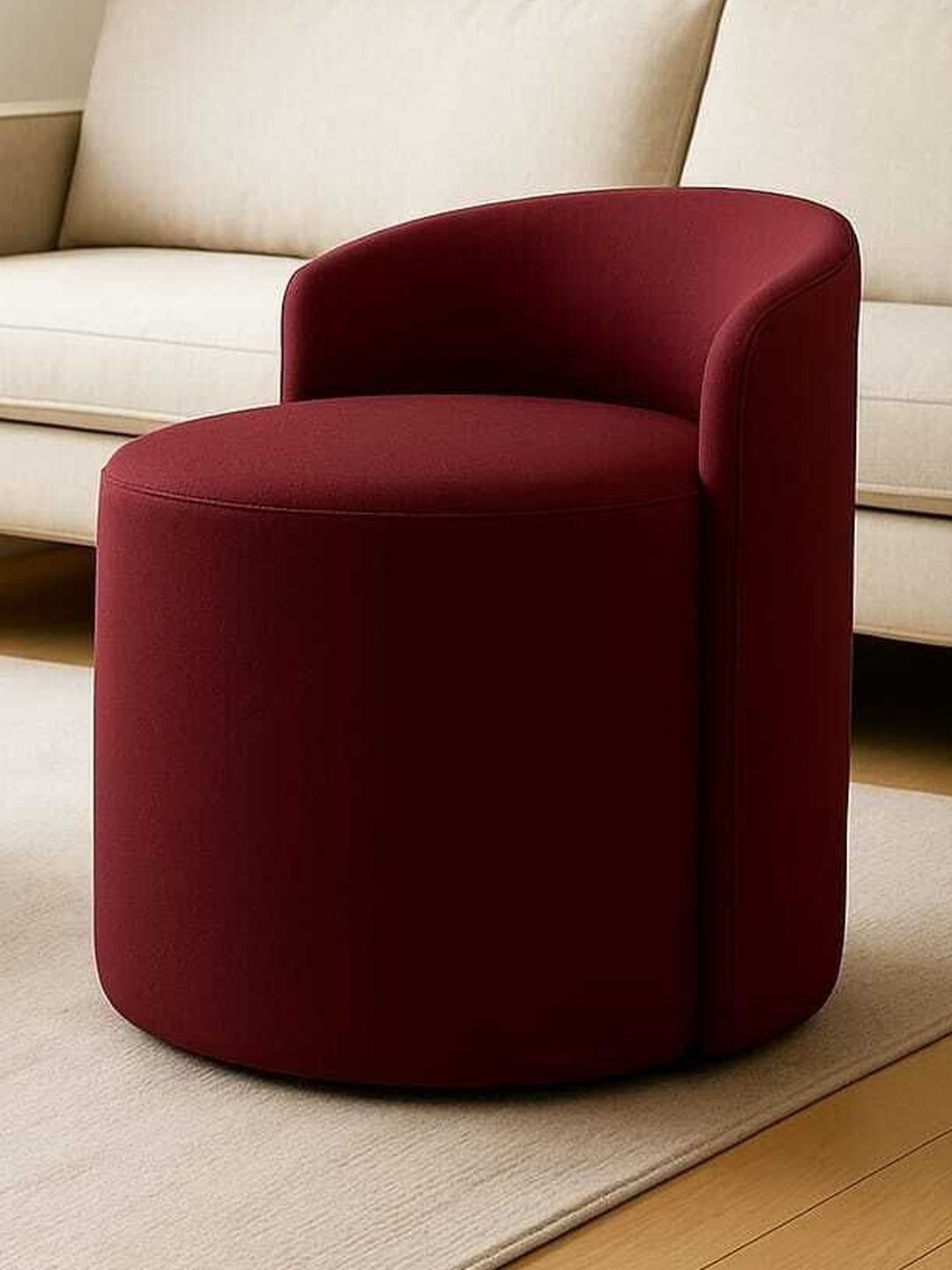 JAICO Maroon Round Ottomans-picture-10
