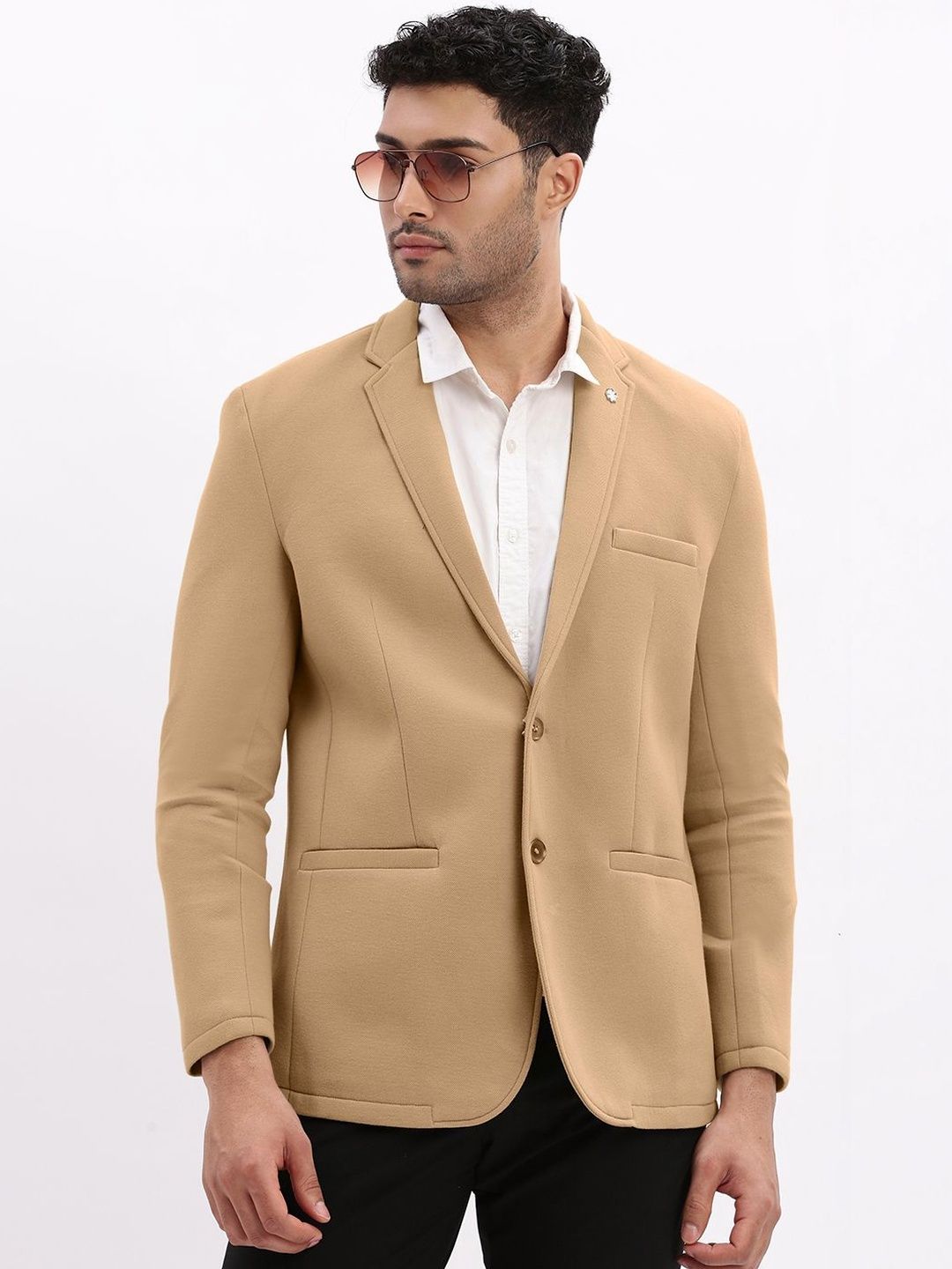 SHOWOFFFF Notched Lapel Single-Breasted Slim Fit Casual Blazers-picture-28