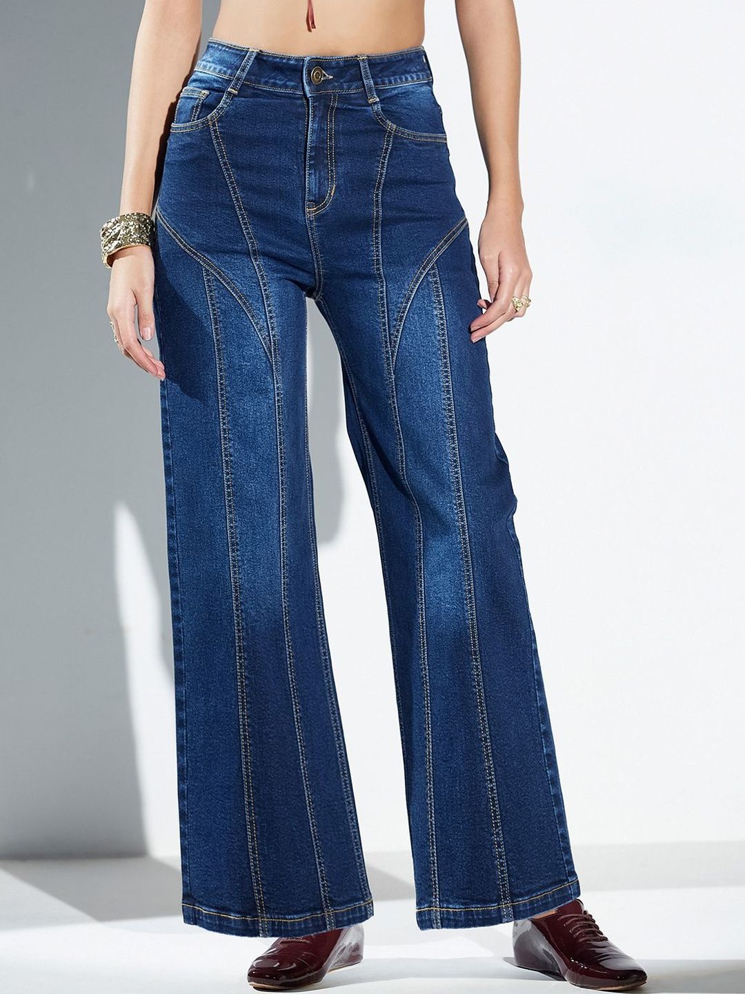 Miss Chase Women Wide Leg High-Rise Stretchable Jeans-image-21