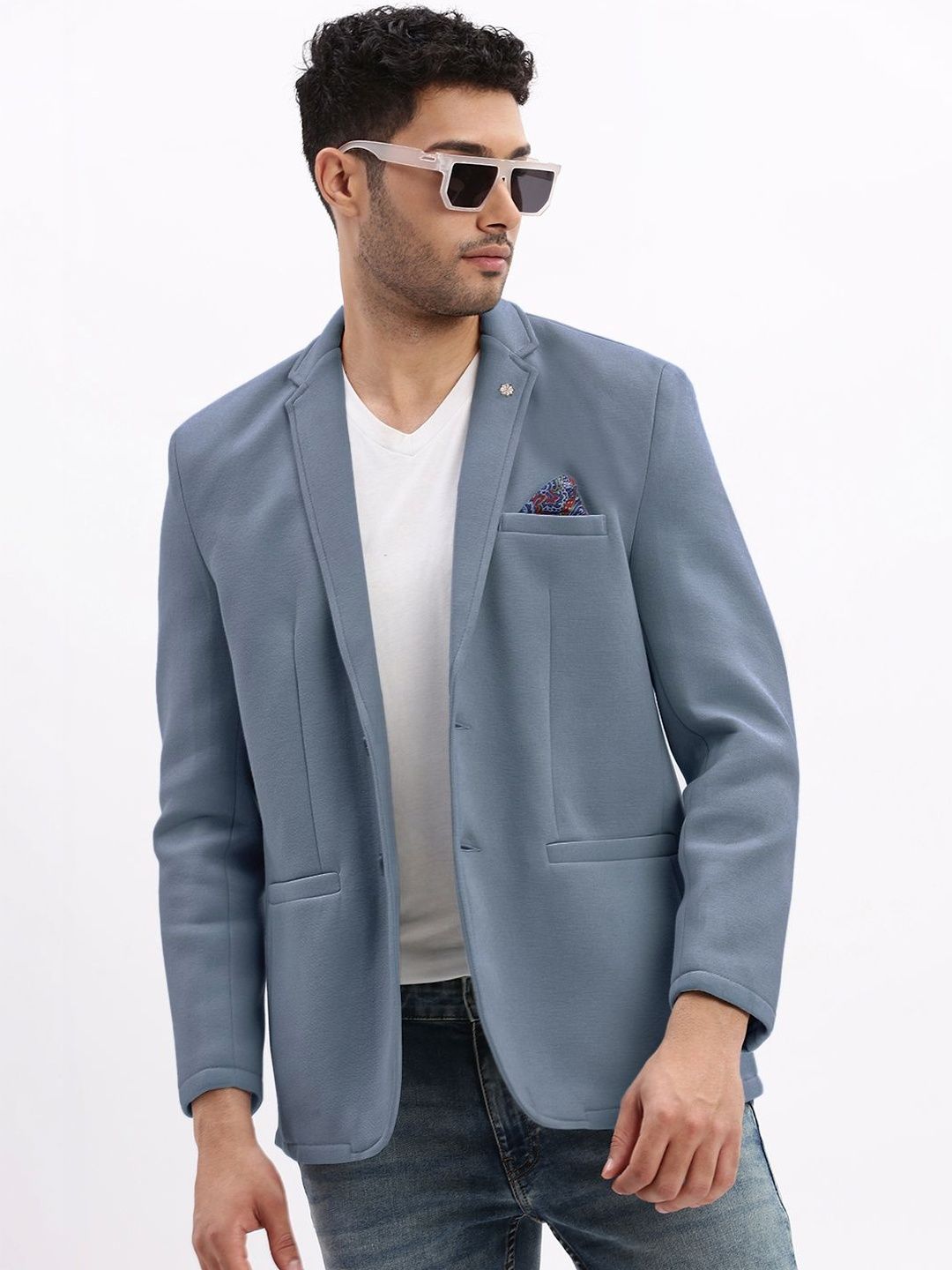 SHOWOFFFF Notched Lapel Single-Breasted Slim Fit Casual Blazers-image-46