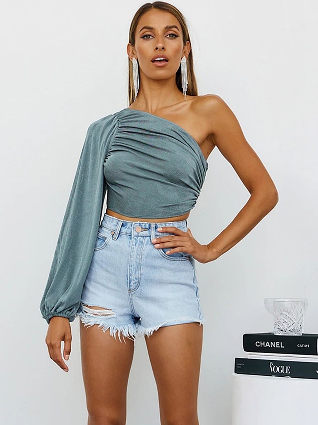 LULU & SKY One Shoulder Crop Top-picture-31