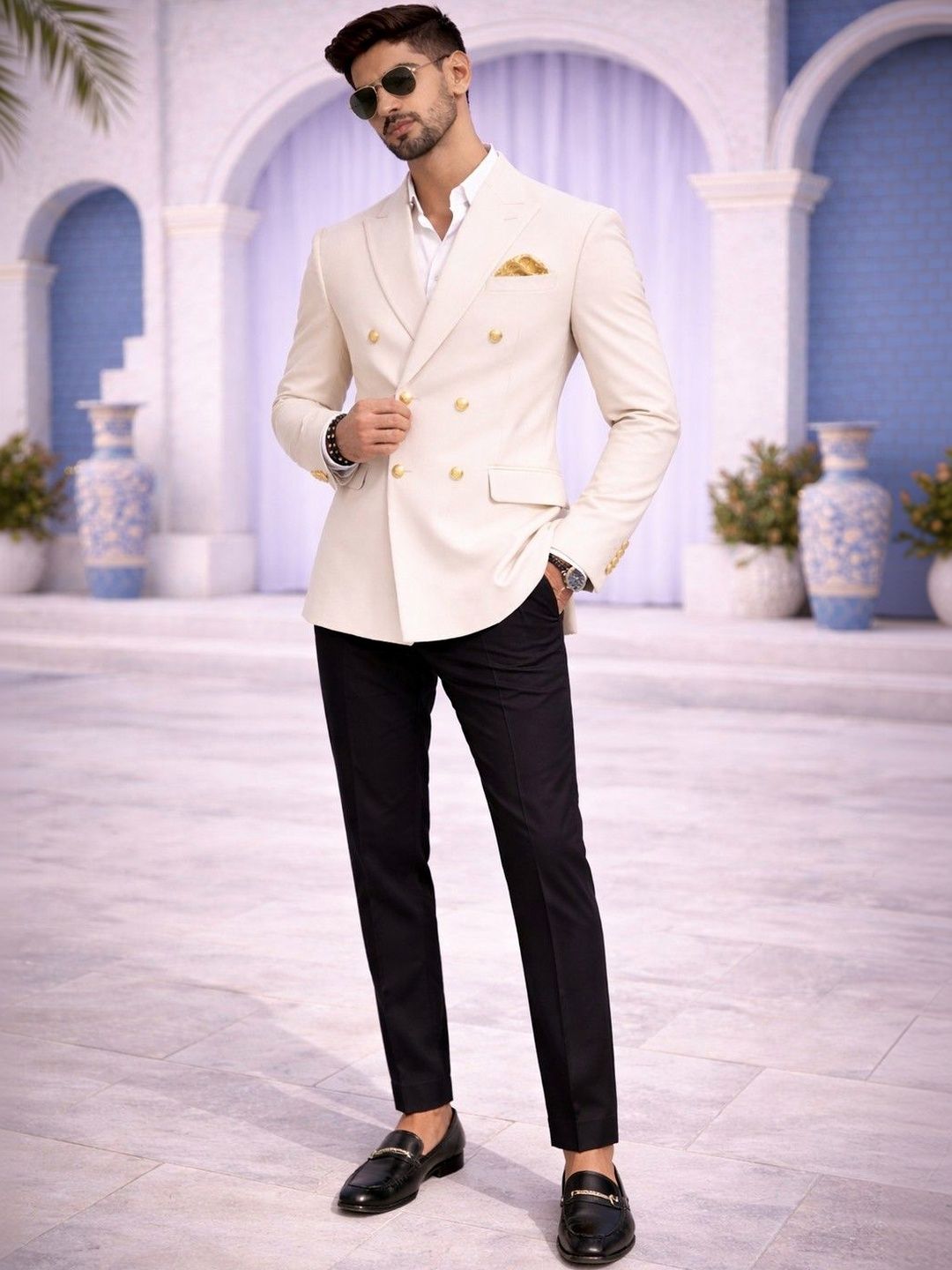 House of Pataudi Tailored Fit Double-Breasted Blazers