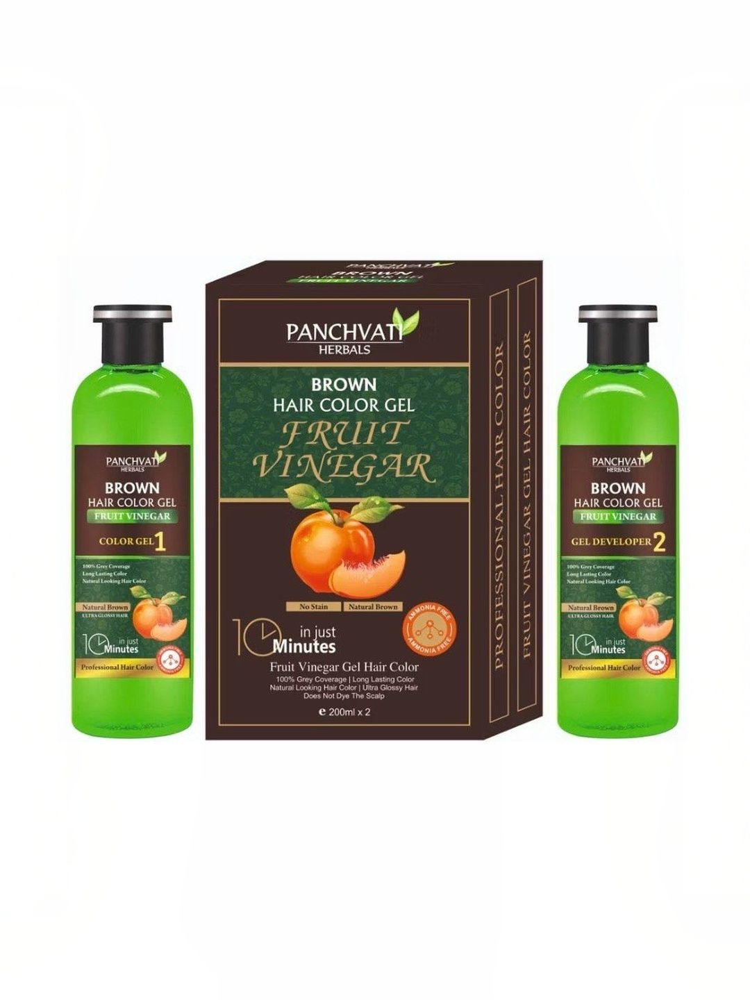 panchvati Set Of 2 Fruit Vinegar Hair Colour Gel - 200 ml Each - Brown-image-31