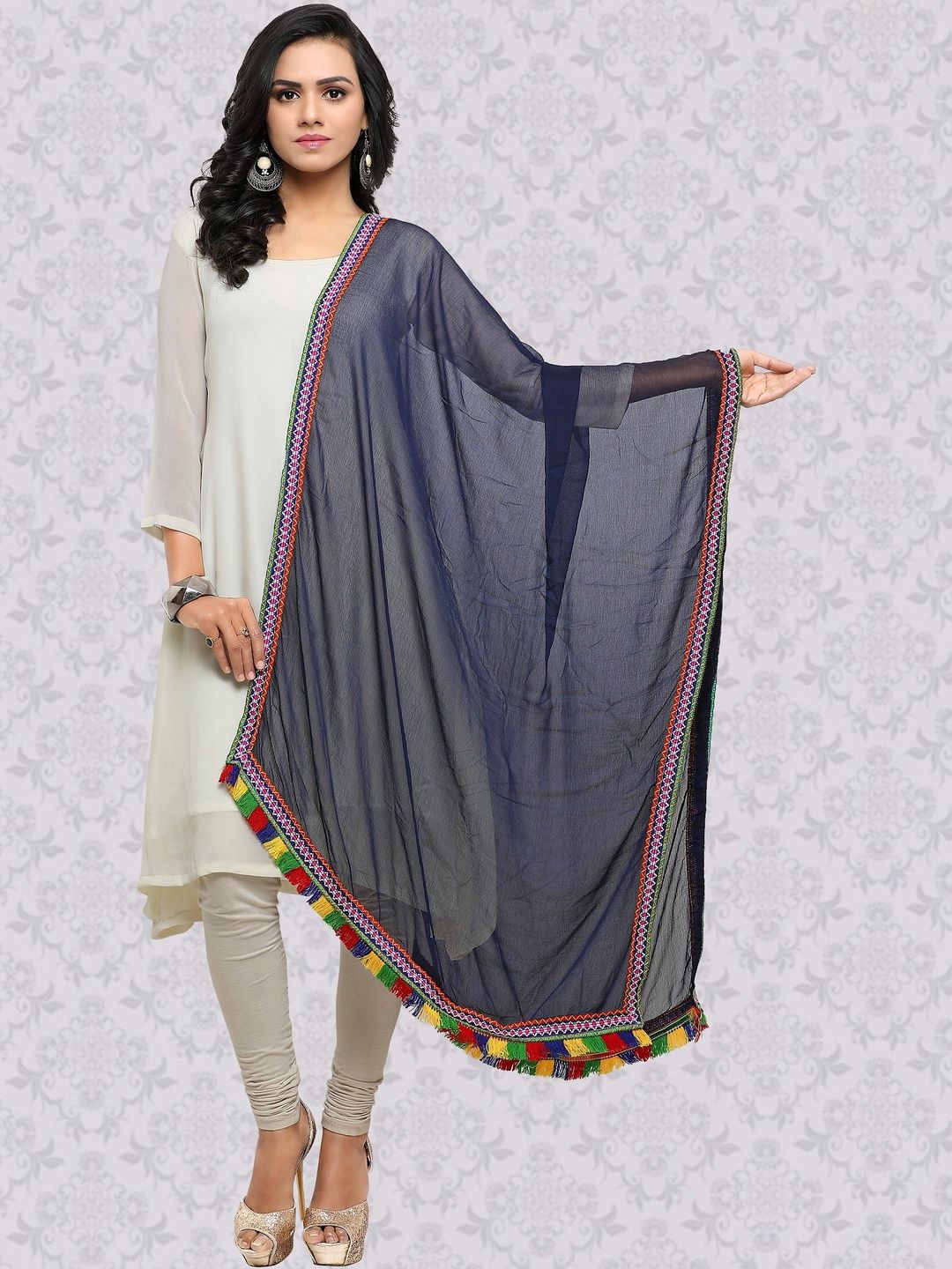 BANJARA INDIA Dupatta with Thread Work-picture-32