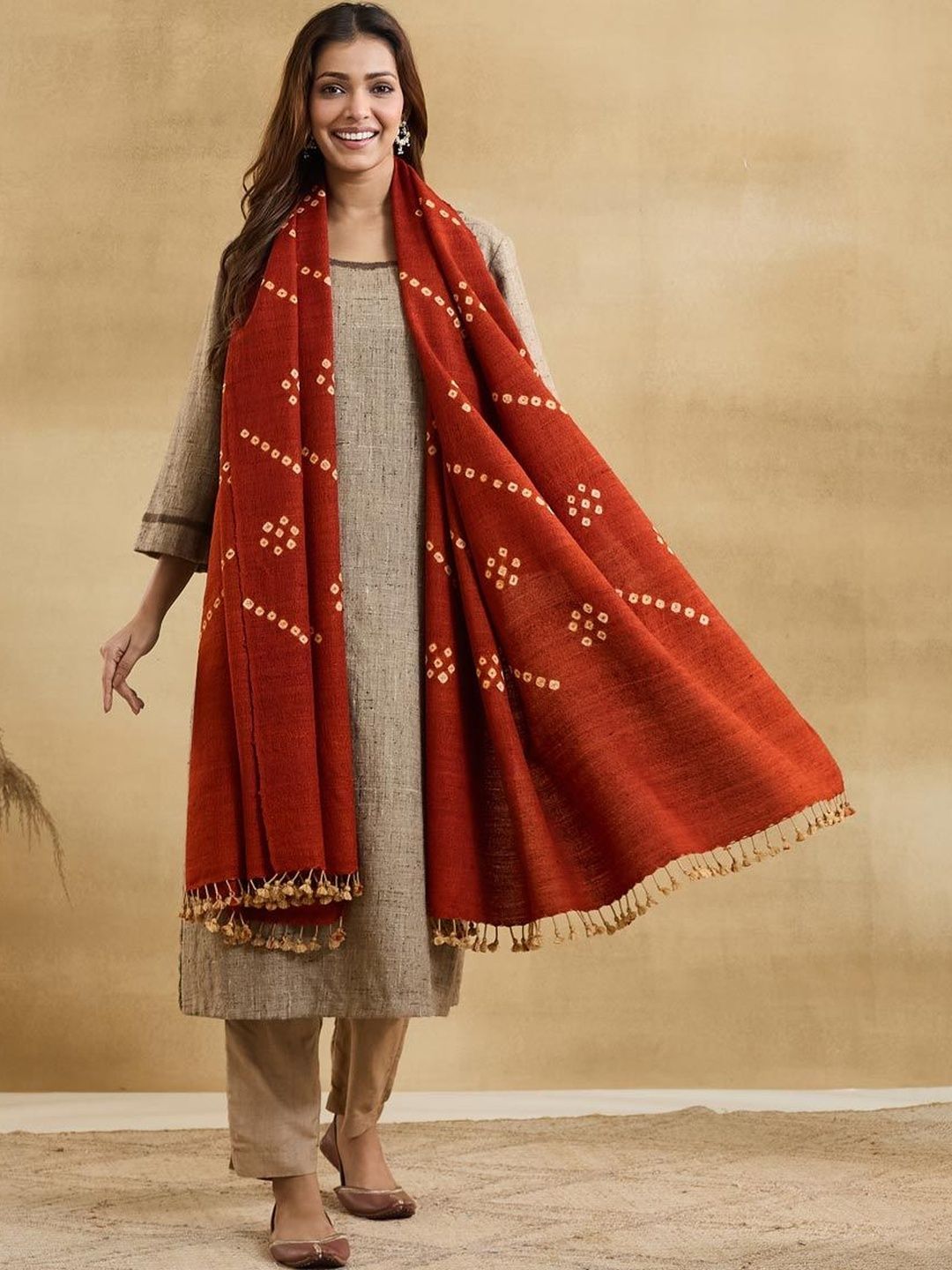 Fabindia Women Bandhani Printed Shawl-picture-41