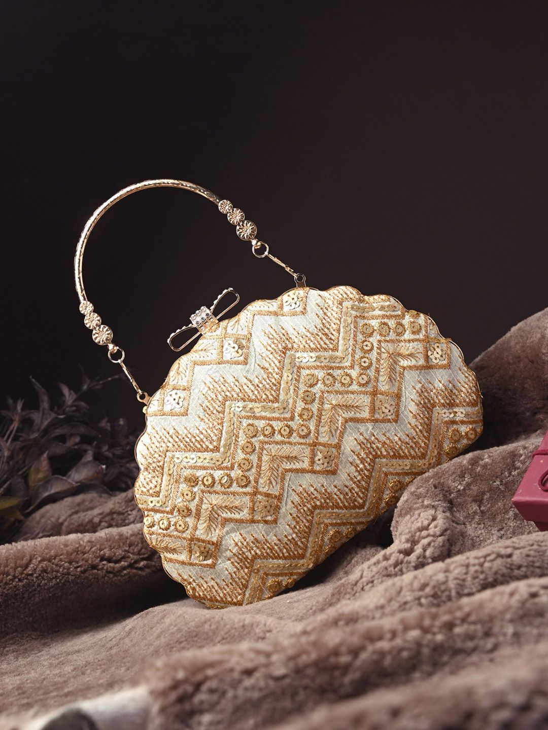 Anouk Embroidered Embellished Box Clutch-picture-22