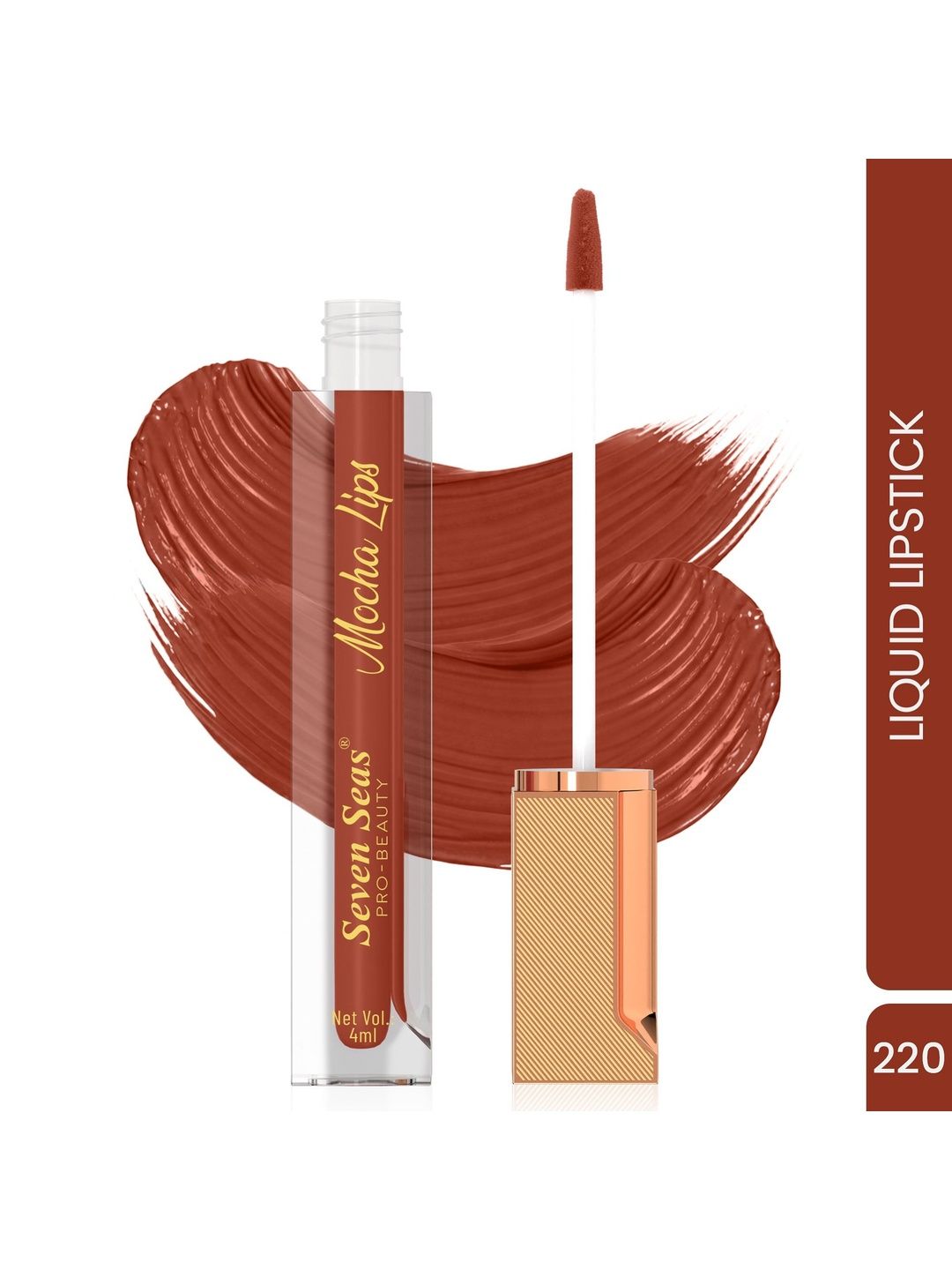 Seven Seas Mocha Lips Long-Lasting Non Transfer Matte Liquid Lipstick - 4 ml - Shade-220-picture-22