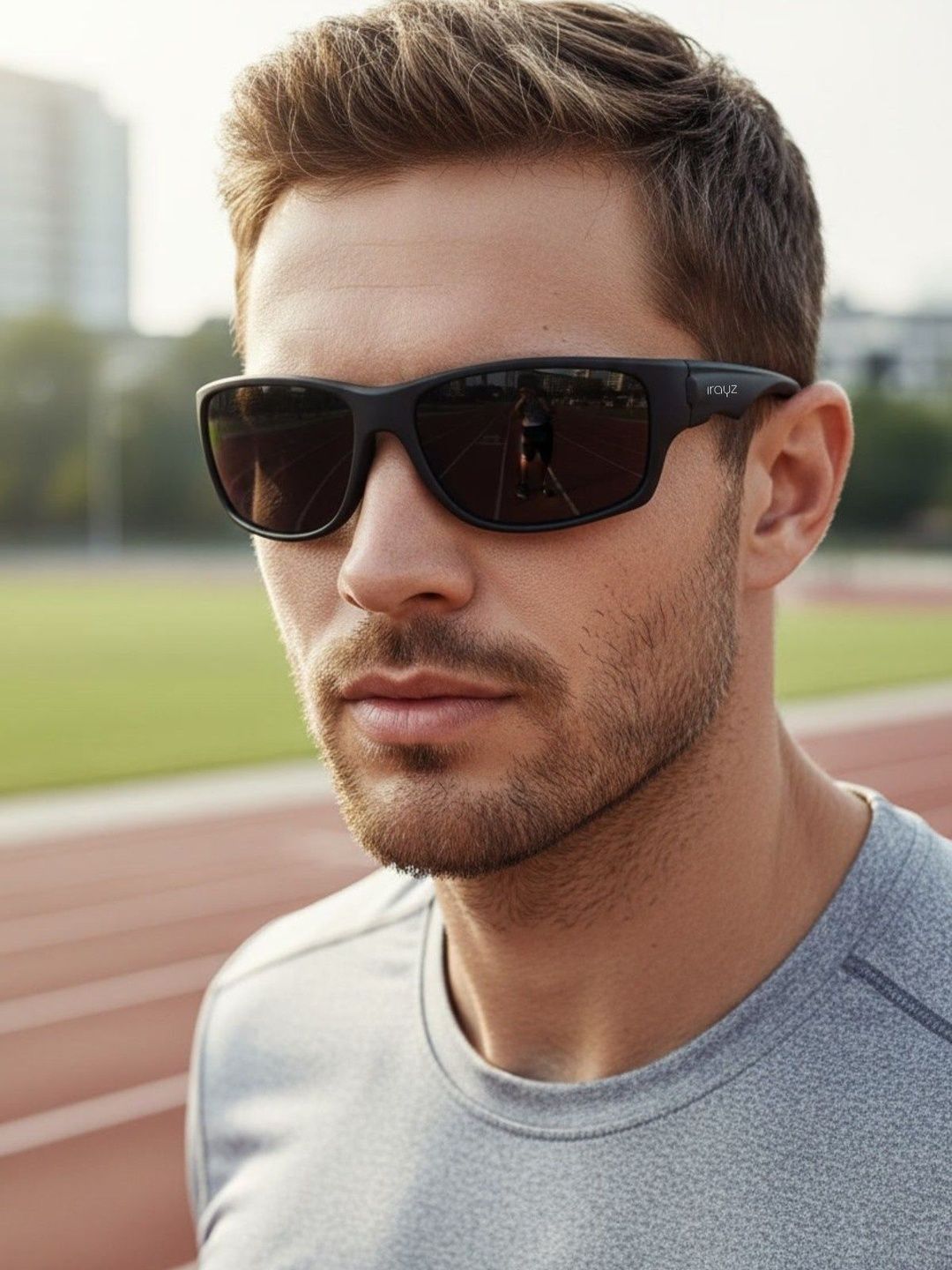Irayz Men Black Lens & Black Sports Sunglasses with-picture-34