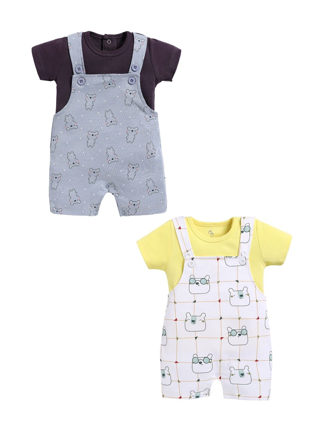 BABY GO Pack Of 2 Boys Printed Dungarees-picture-35
