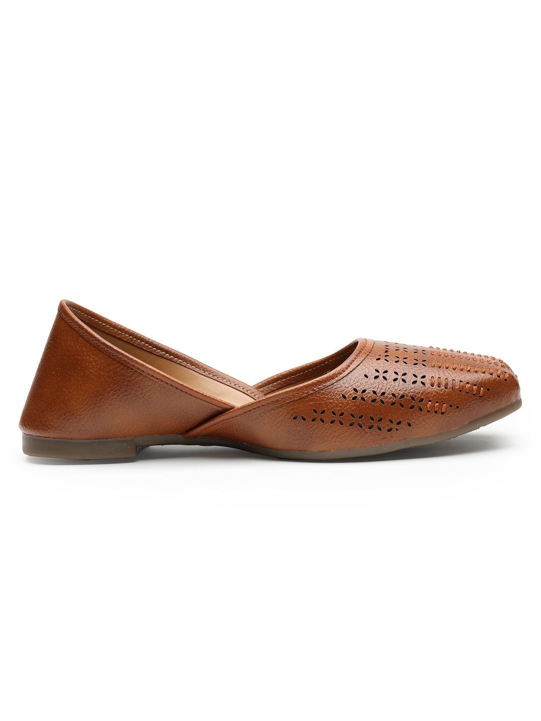 Anouk Women Textured Mojaris with Laser Cuts Flats-picture-27