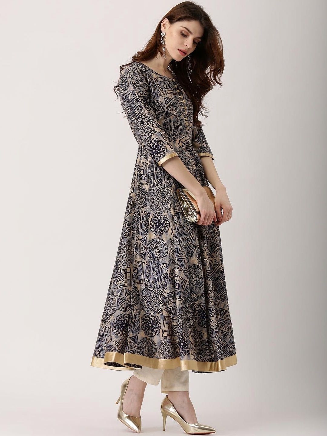 Gerua By Libas Women Ethnic Motifs Printed Anarkali Kurta