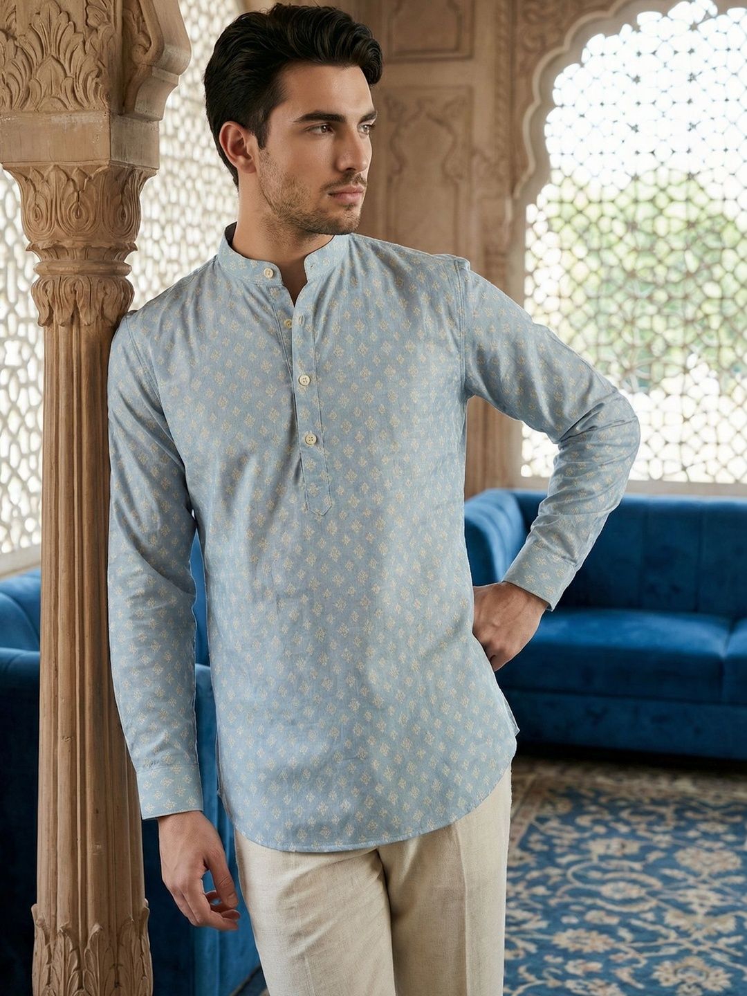 Anouk Men Floral Printed Kurta-image-17
