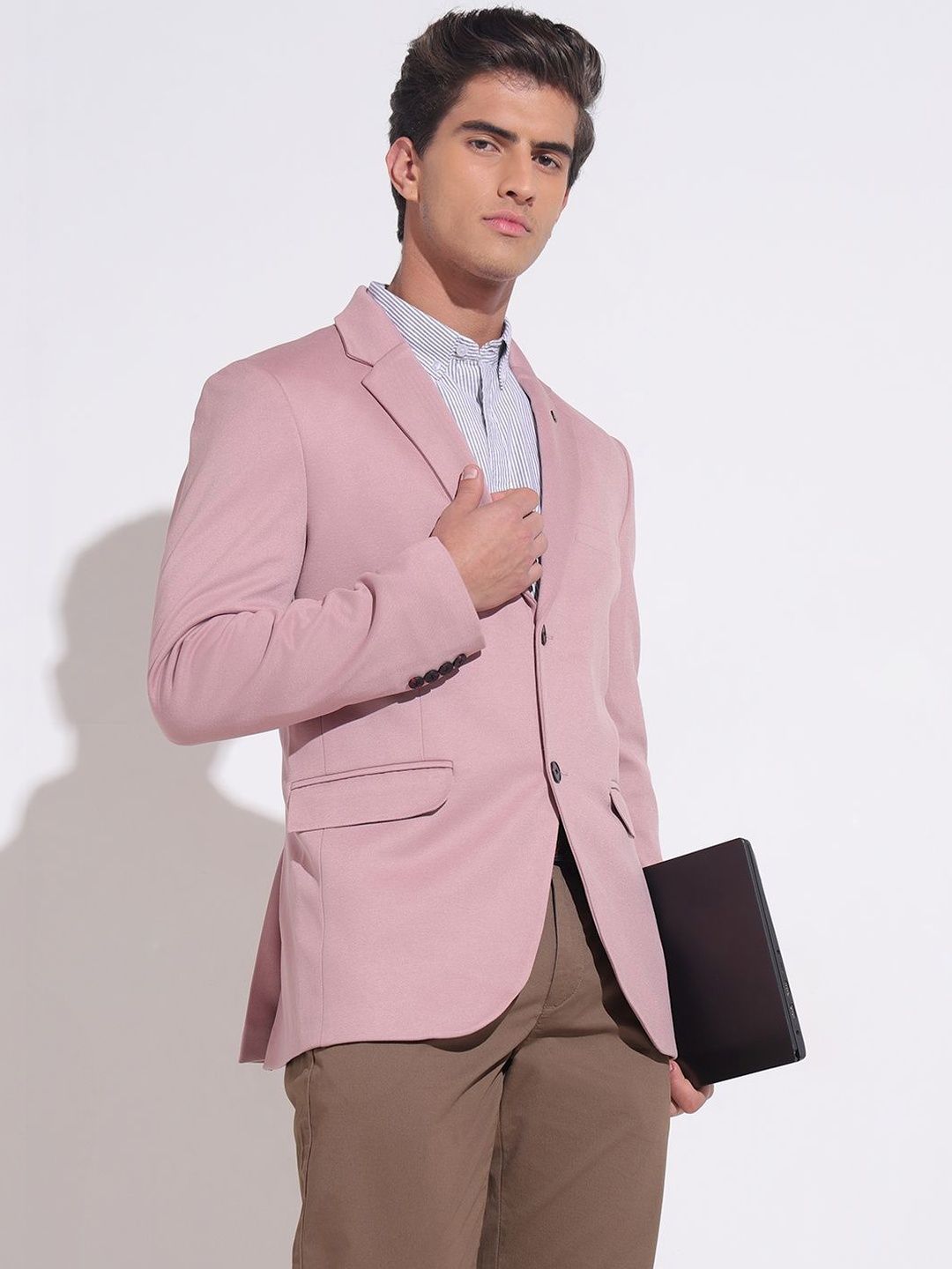 SHOWOFFFF Notched Lapel Single-Breasted Tailored Fit Formal Blazers-picture-30