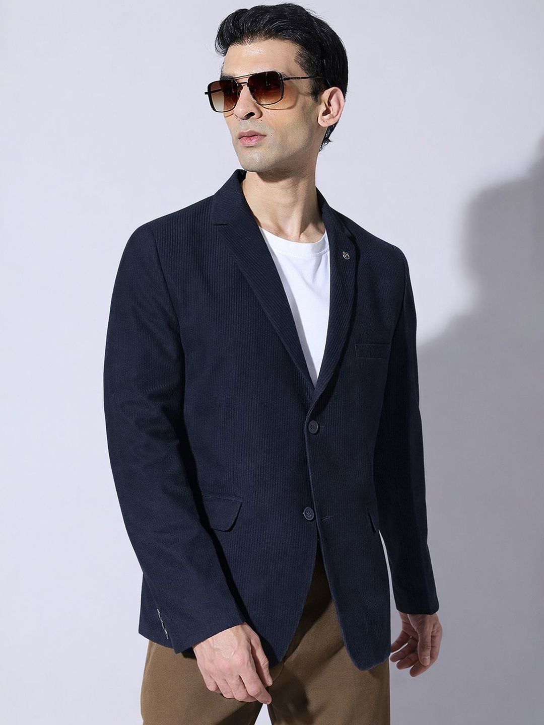 SHOWOFFFF Notched Lapel Single-Breasted Formal Blazers-picture-21
