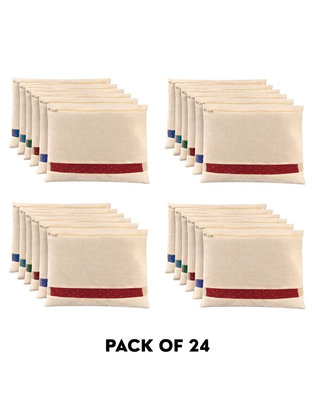 KESARI COLLECTION Cream-Coloured Set of 6 Reusable Multi-Utility Organisers-image-14