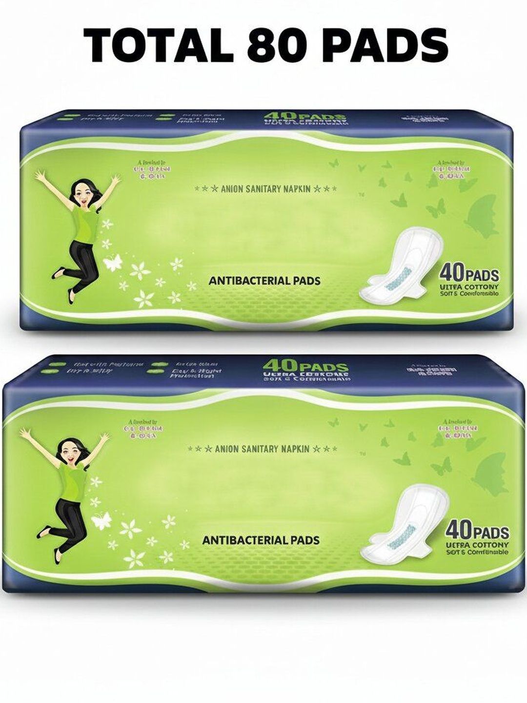 banzara Set Of 2 Ultra-Thin Soft Antibacterial Sanitary Pads - 40 Pieces Each - XXL-image-10