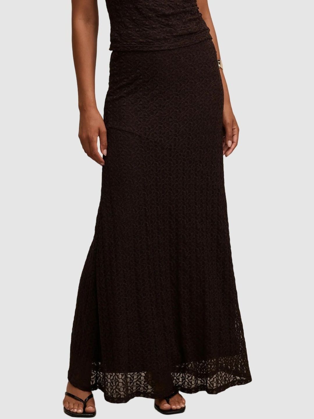 Forever New Women Geometric Knits Maxi A-Line Skirt-picture-55