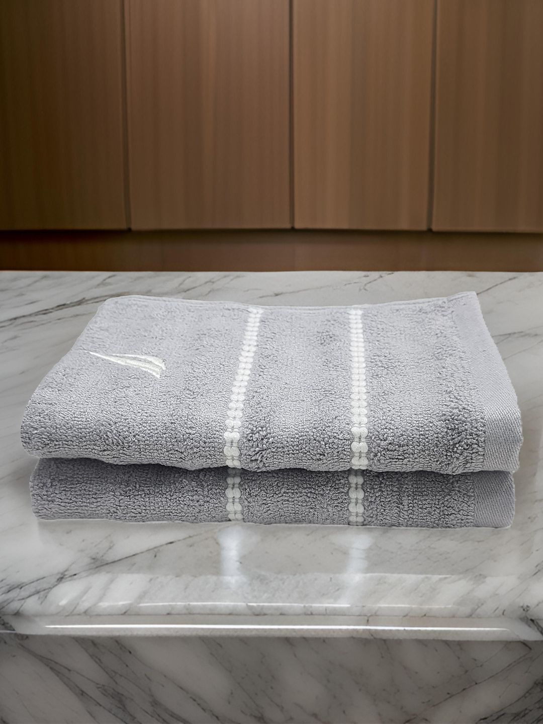 Nautica Grey-2Pcs Pure Cotton 500 GSM Face Towel-image-8