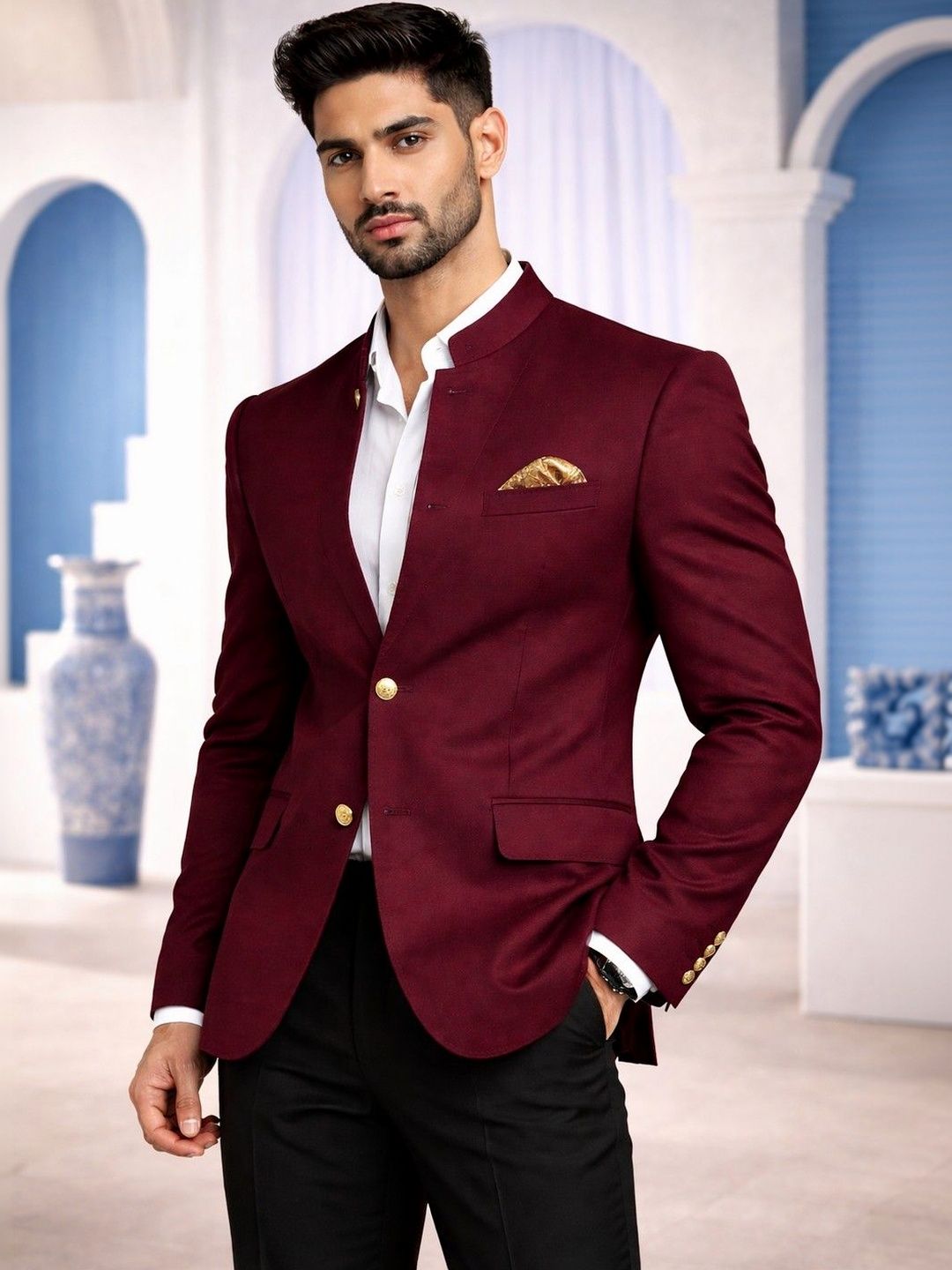 House of Pataudi Tailored Fit Single-Breasted Blazers-picture-29