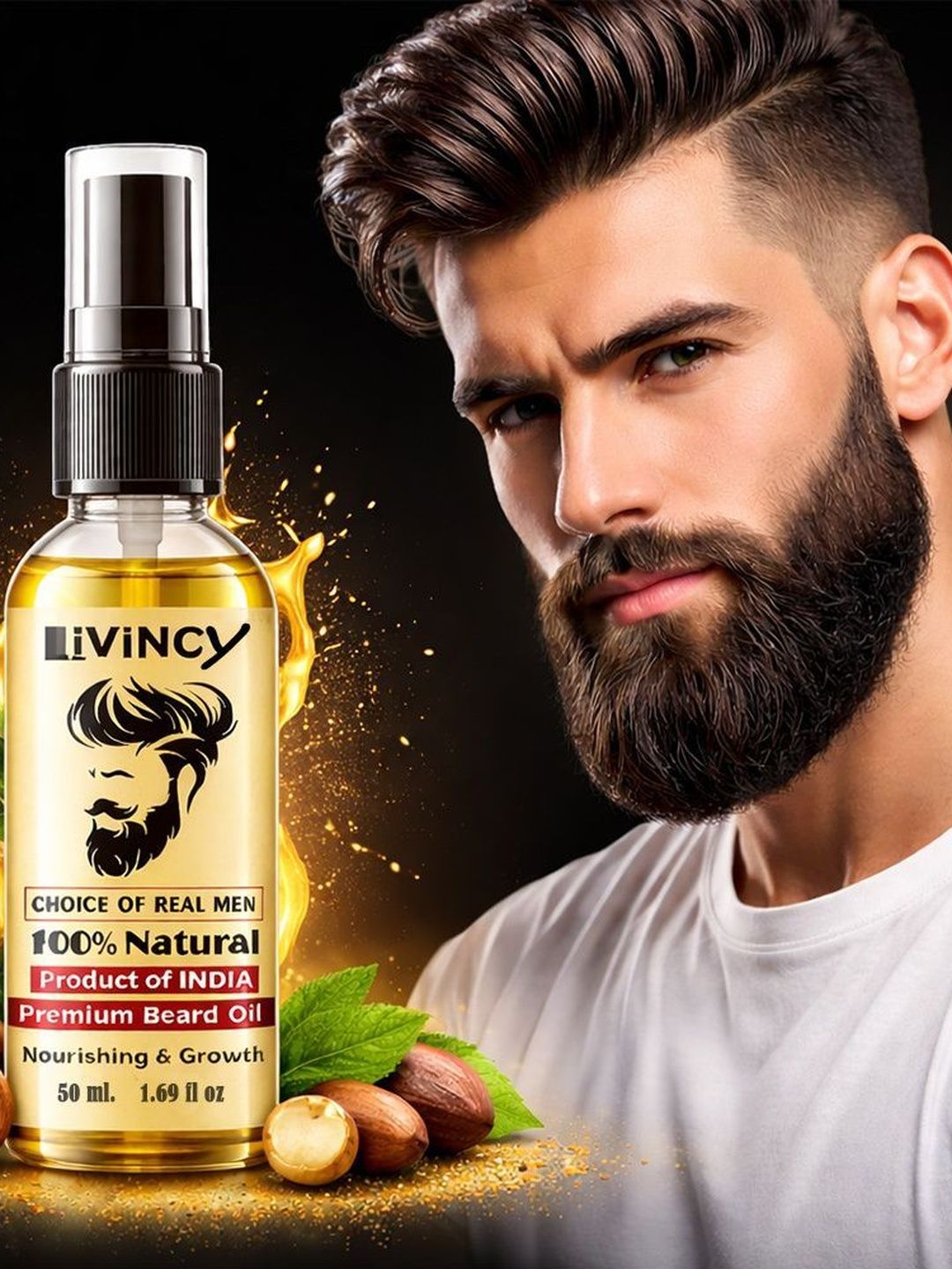 LIVINCY Beard Oil For Shiny Hair - 50 ml
