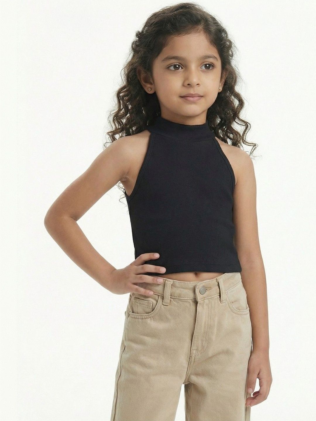 Grit N Groove Girls Black Cotton Tops-picture-32