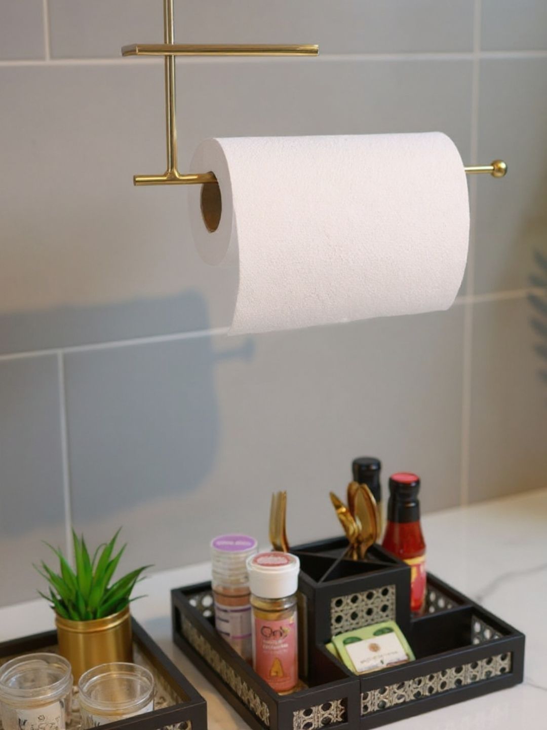 Cinch Home Gold-Toned & Gold-Toned Solid Stainless Steel Towel Holder-image-21