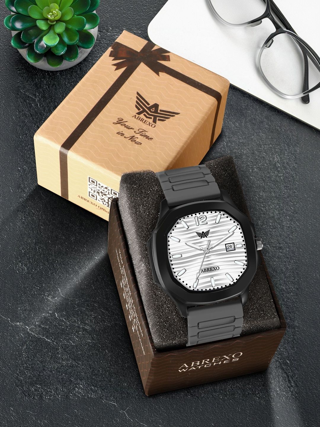 Abrexo Men Dial & Straps Analogue Date Aperture Watch Abx2489-image-47