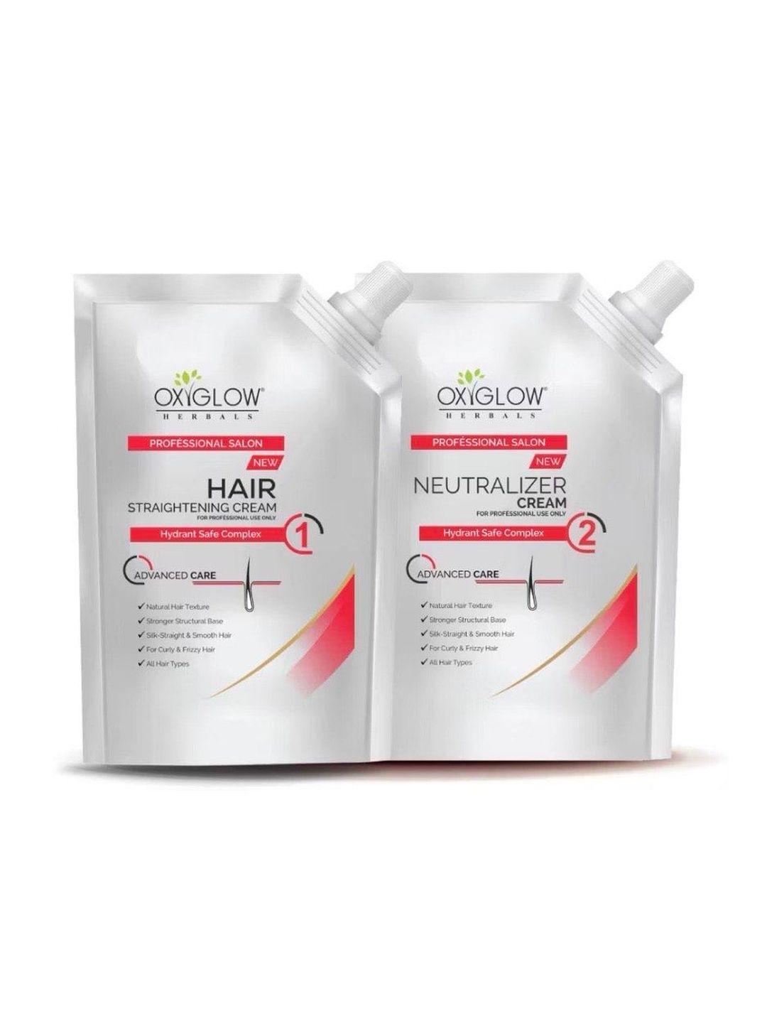OxyGlow Herbals Set Of 2 Salon Hair Straightening & Neutralizer Cream - 500 ml Each-image-30