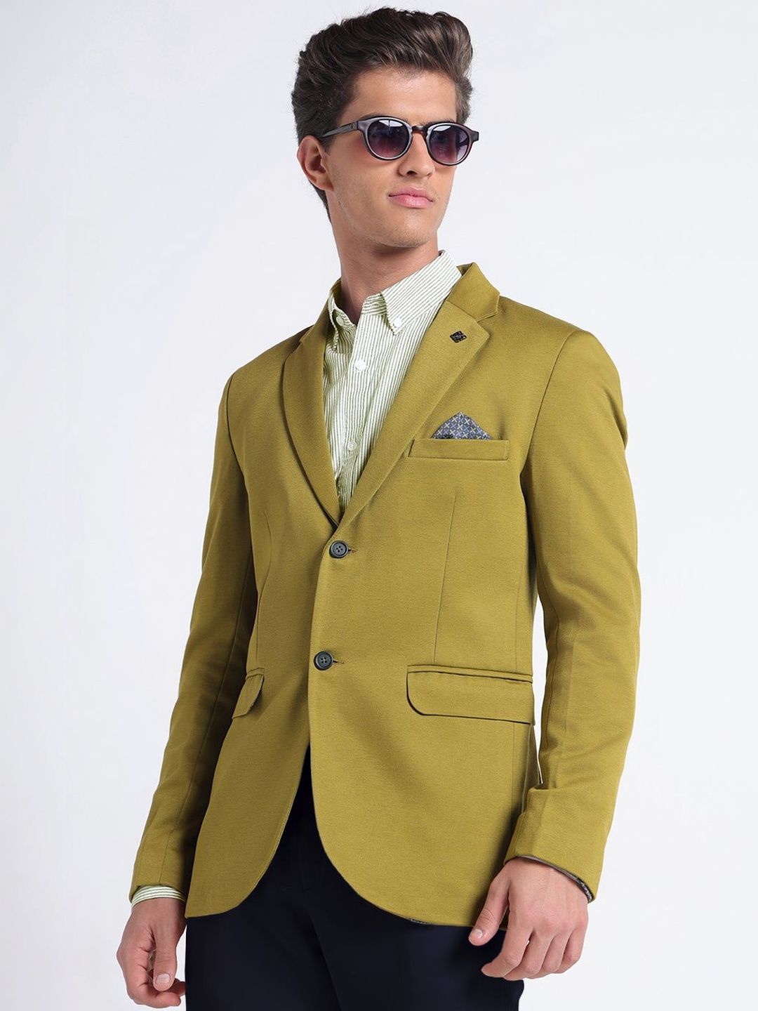 SHOWOFFFF Notched Lapel Single-Breasted Tailored Fit Formal Blazers-picture-56