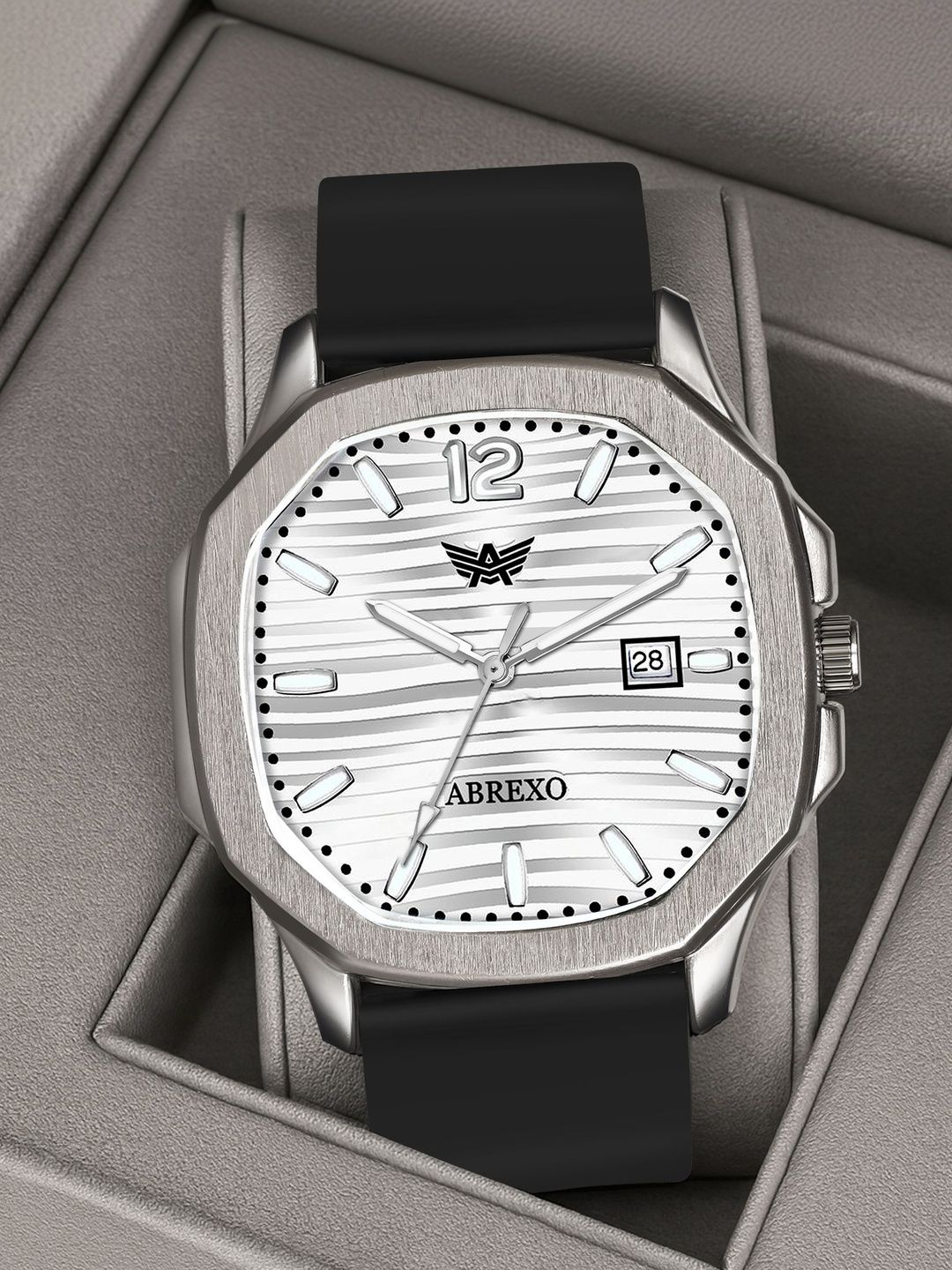 Abrexo Men Dial & Straps Analogue Date Aperture Watch Abx2364-image-18