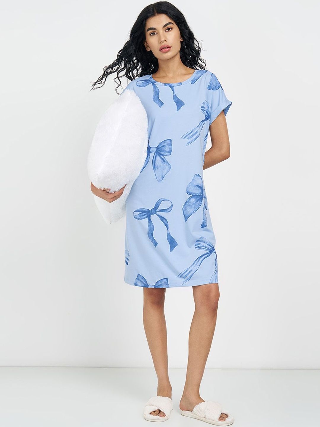 Dreamz by Pantaloons Printed Nightdress-image-23
