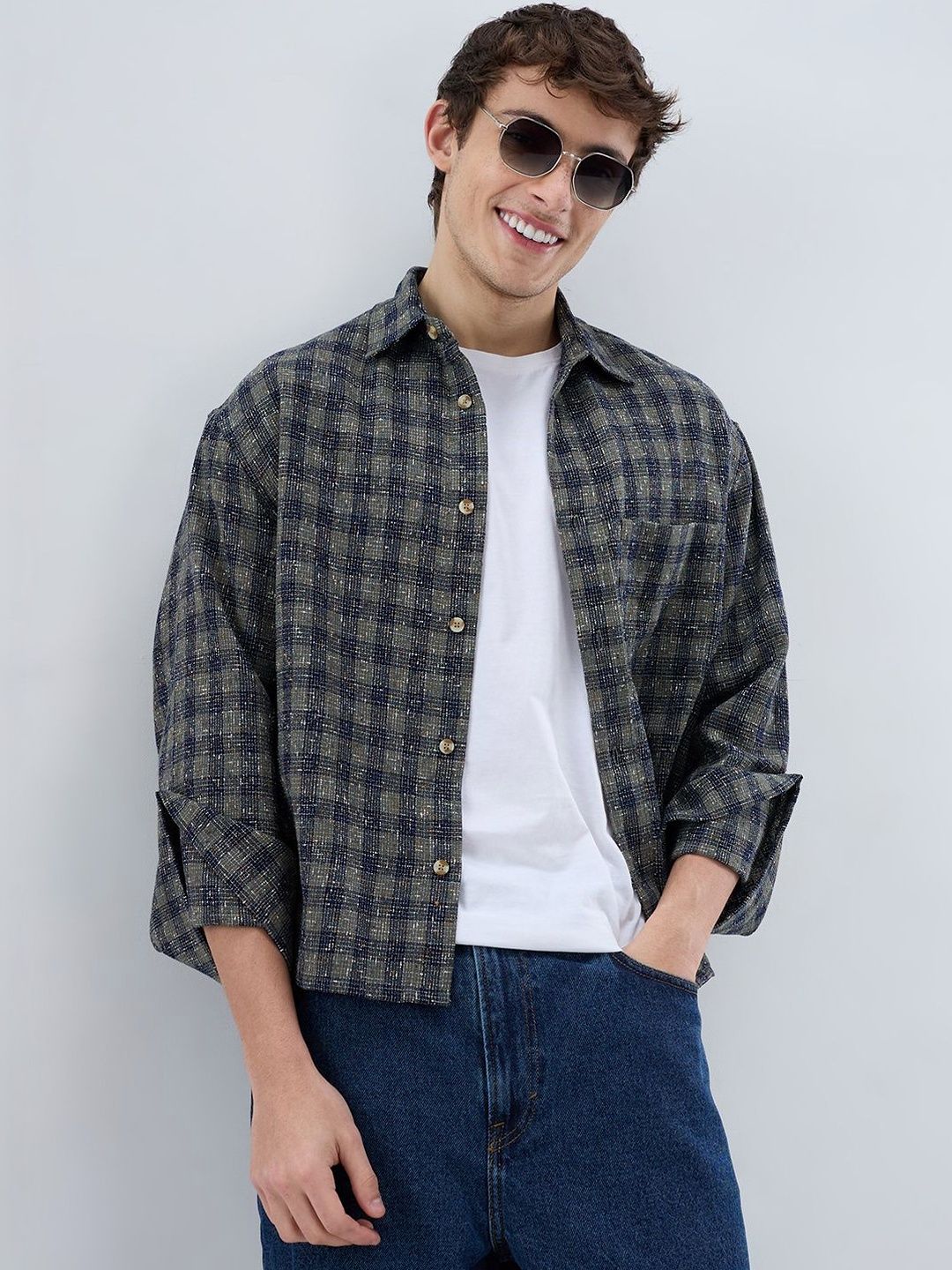 VASTRADO Men Classic Checked Casual Shirt-image-15