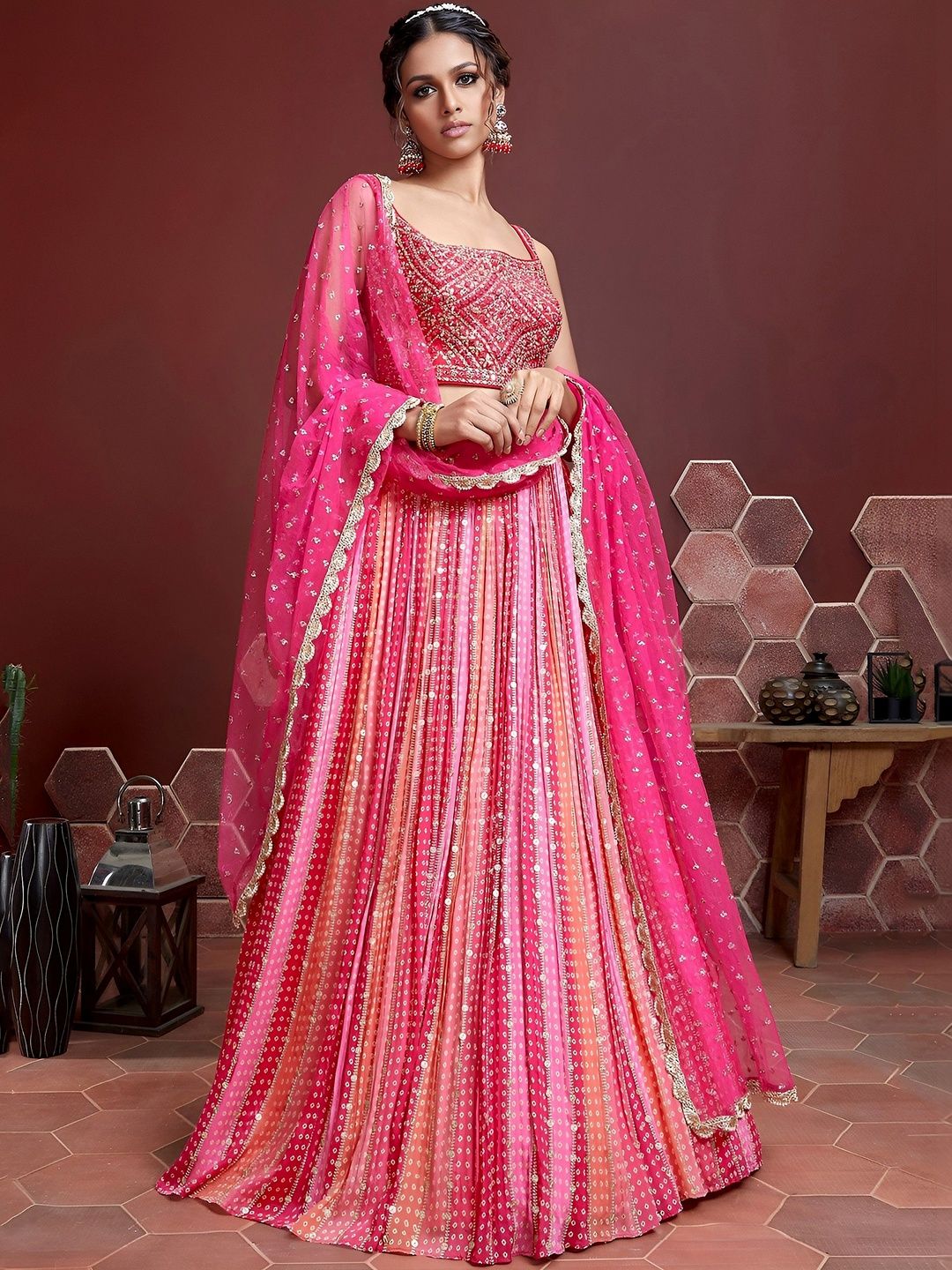 Zeel Clothing Embellished Sequinned Semi-Stitched Lehenga & Blouse With Dupatta-image-38
