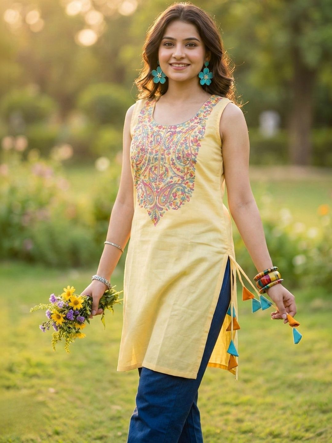 Youthnic Ethnic Motifs Embroidered Thread Work Thread Work Kurti-picture-24