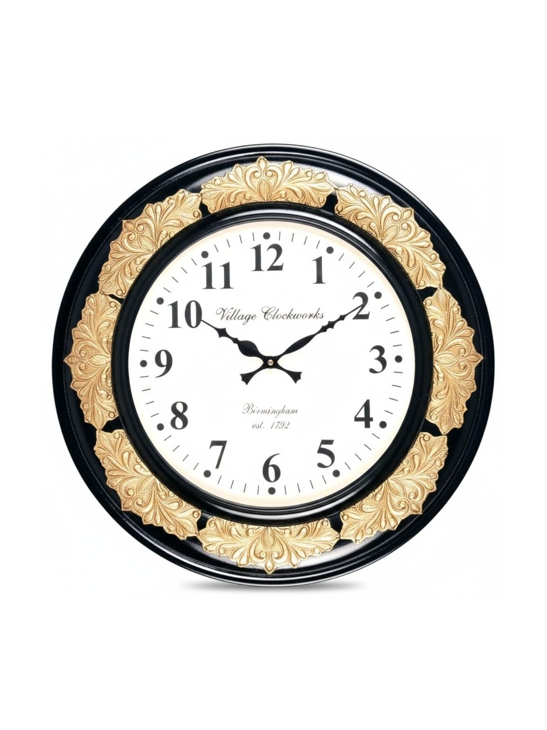 apka mart Brown & Black Embellished Traditional Wall Clock-picture-58