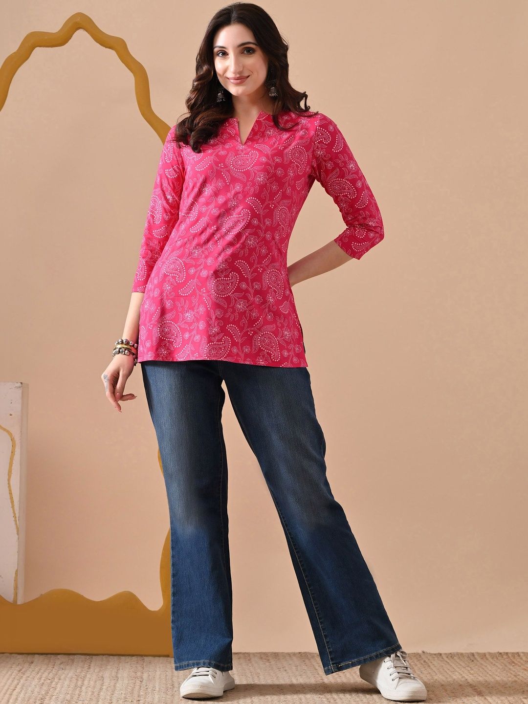 Anouk Rustic Paisley Printed V-Neck Kurti-picture-19