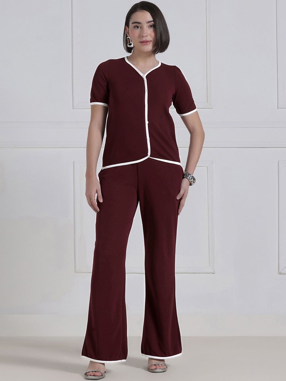 SZN Knitted Solid Top with Trousers