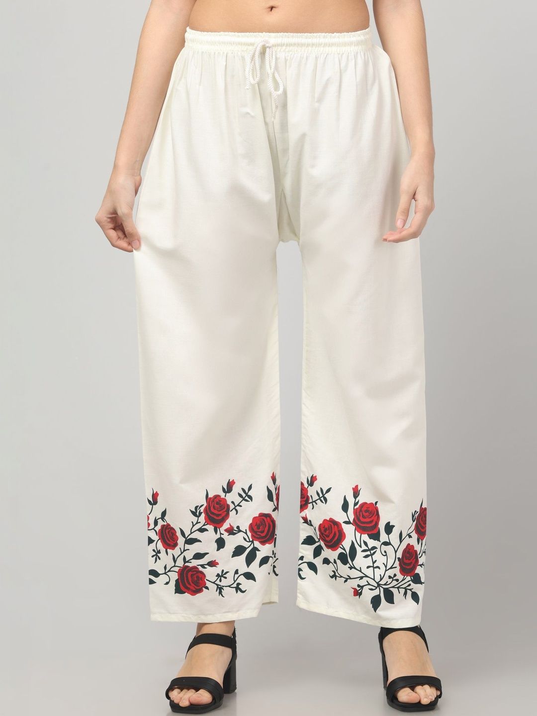 CROWN KING Women Floral Printed Easy Wash Trousers-picture-53