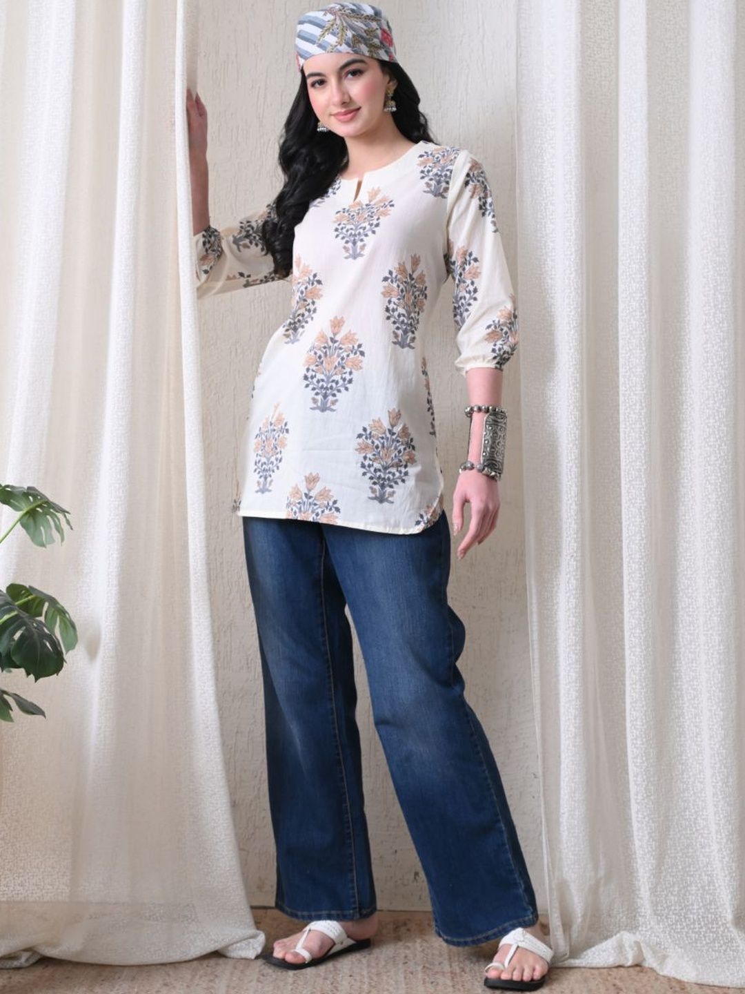 Anouk Mirage Botanical Printed Pure Cotton Kurti-image-26