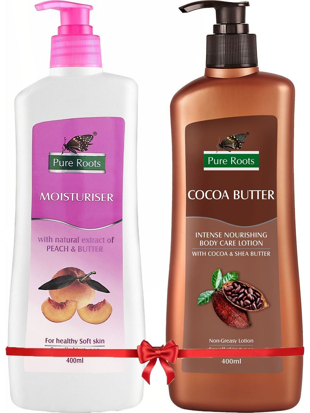 pure roots Set Of 2 Peach & Cocoa Butter Body Lotions - 400 ml Each-image-44